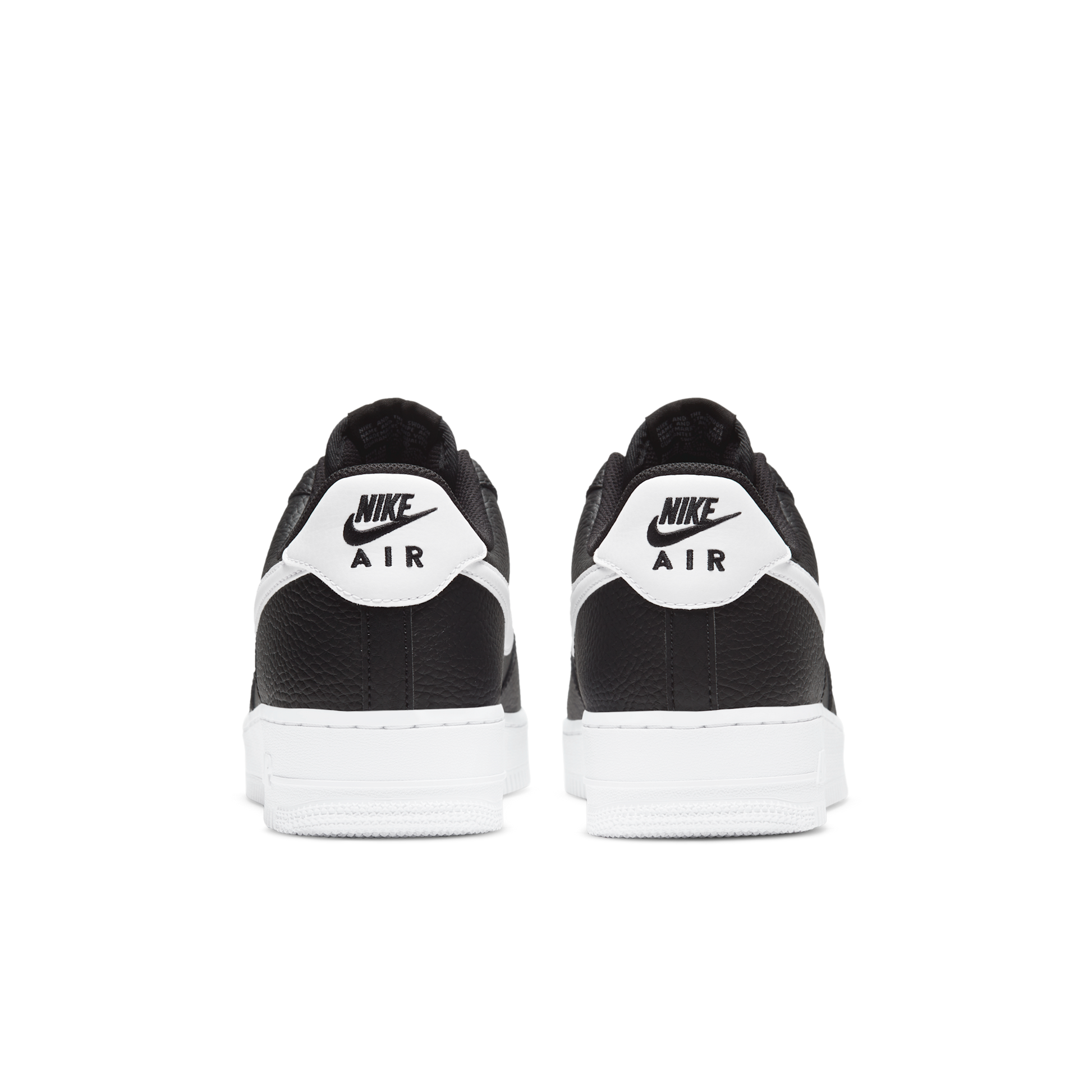 Nike Air Force 1 Low '07 Black White Pebbled Leather