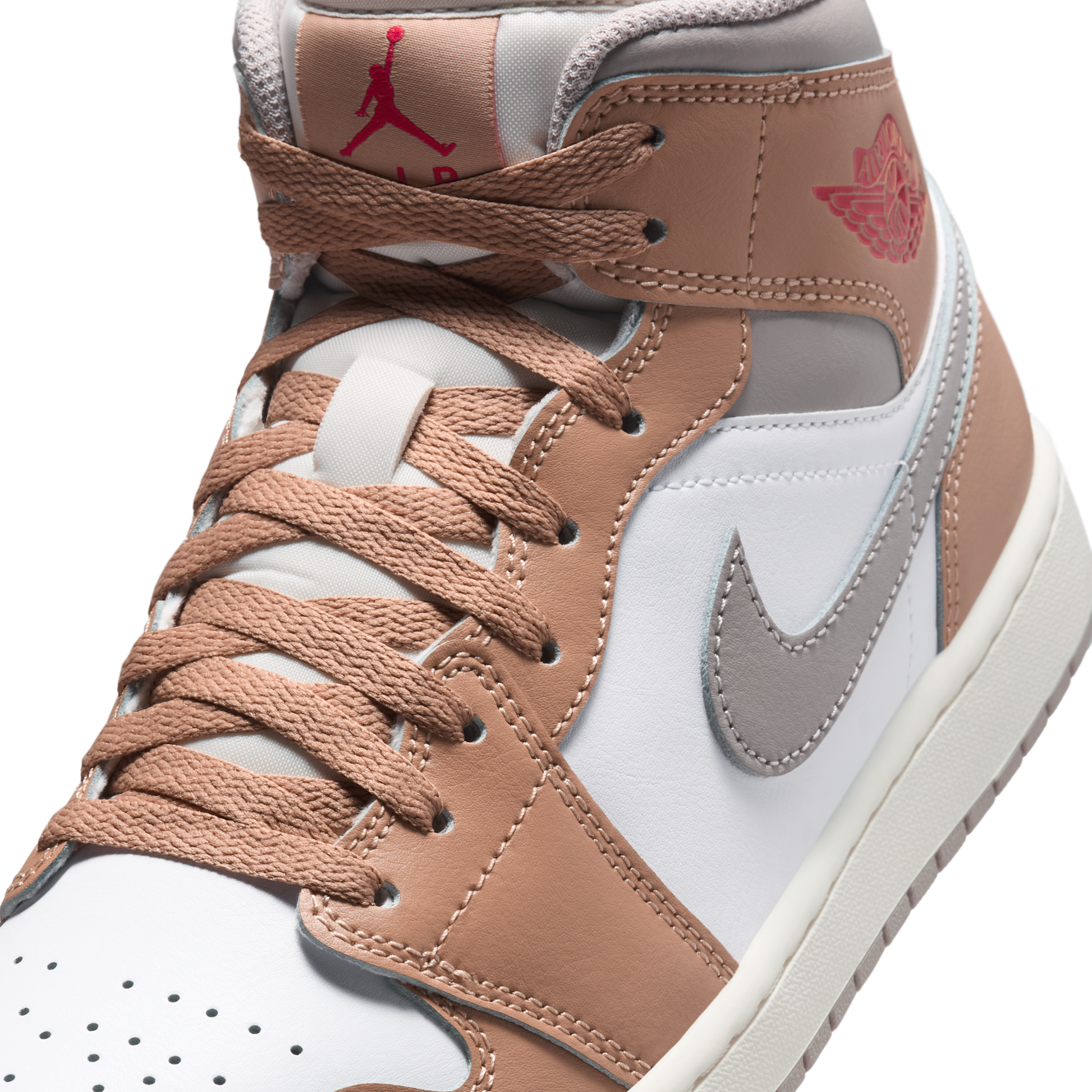Jordan 1 Mid Rattan White College Grey