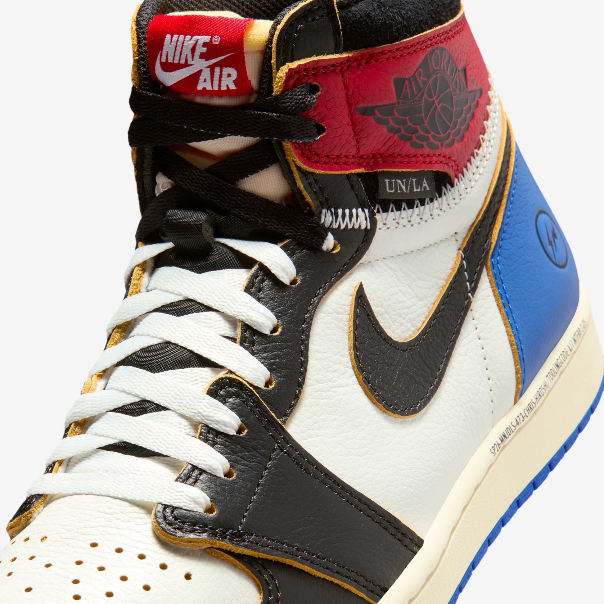 Jordan 1 Retro High OG SP Fragment x Union LA Varsity Red Sport Royal