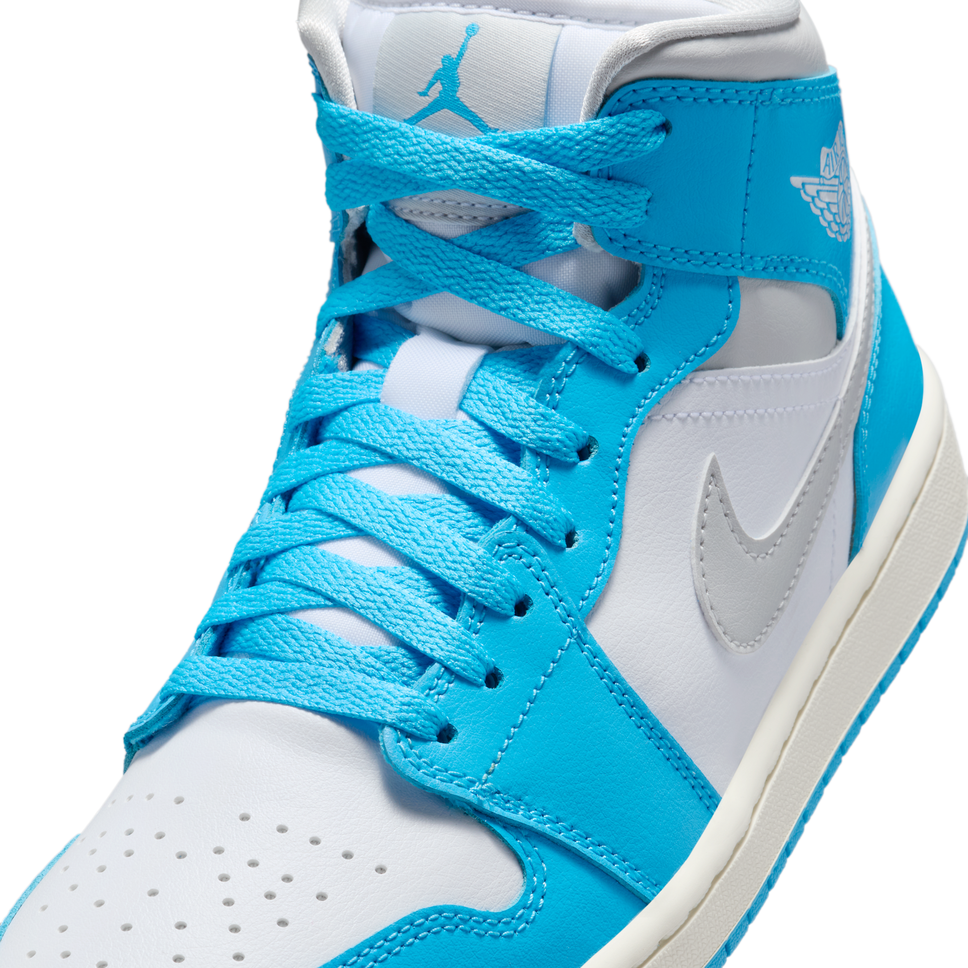 Jordan 1 Mid Dark Powder Blue White Sail Neutral Grey (Women's)