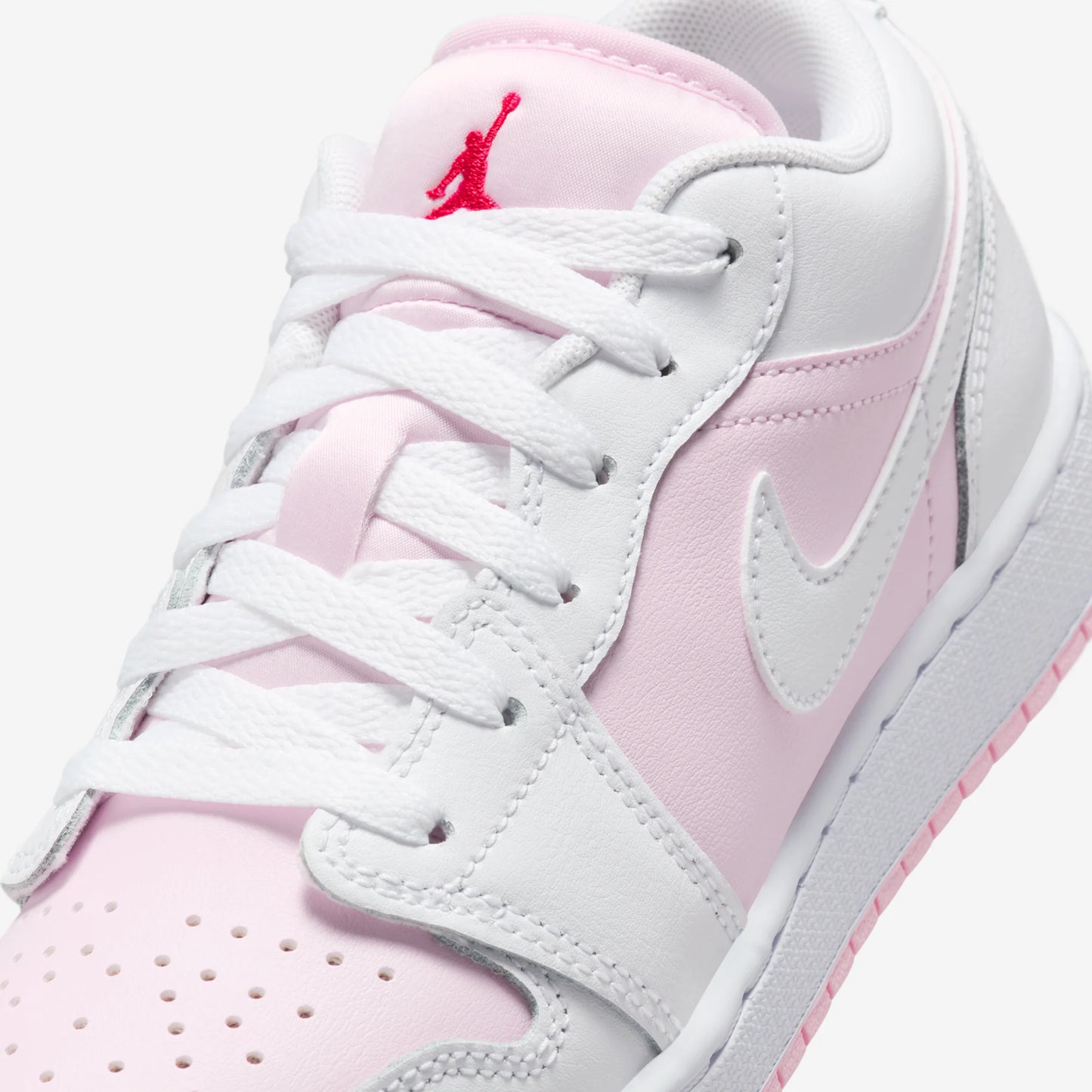 Jordan 1 Low Pink Foam Fire Red White (GS)