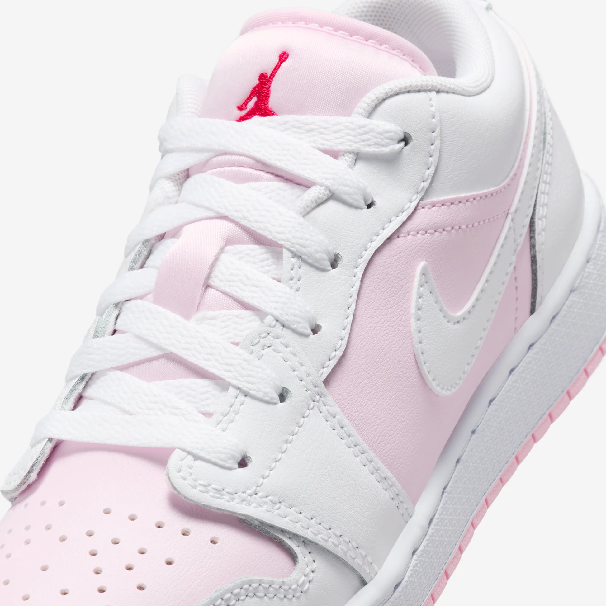 Jordan 1 Low Pink Foam Fire Red White (GS)