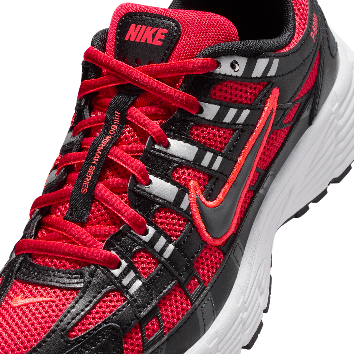 Nike P-6000 University Red Metallic Silver Dark Smoke Grey Black (GS)