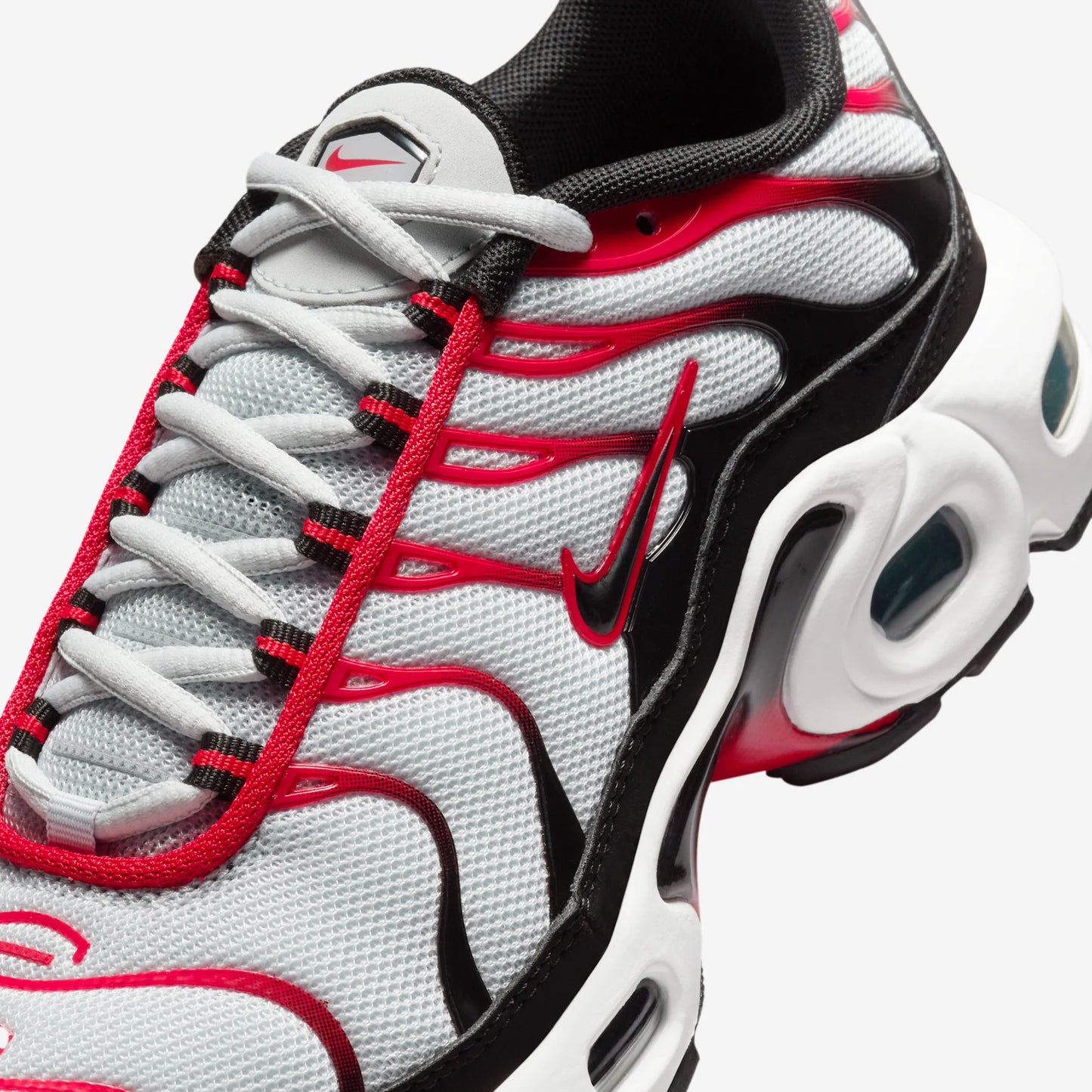 Nike Air Max Plus Pure Platinum Black White University Red (GS)