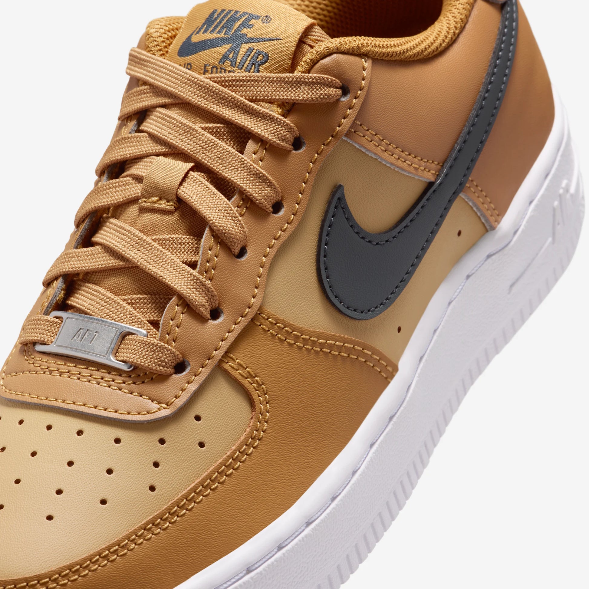Nike Air Force 1 Low Wheat Club Gold White Anthracite (GS)