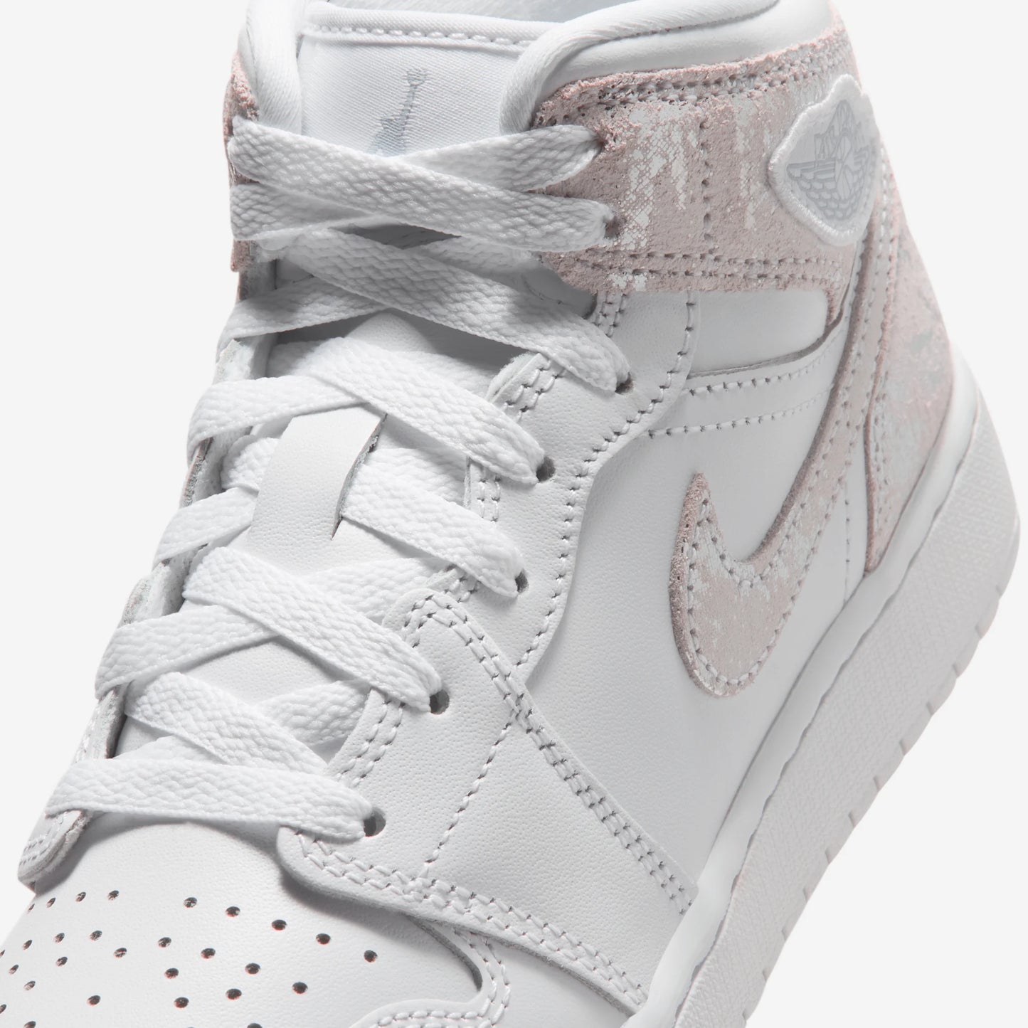 Jordan 1 Mid SE Distressed White Field Silver (GS)