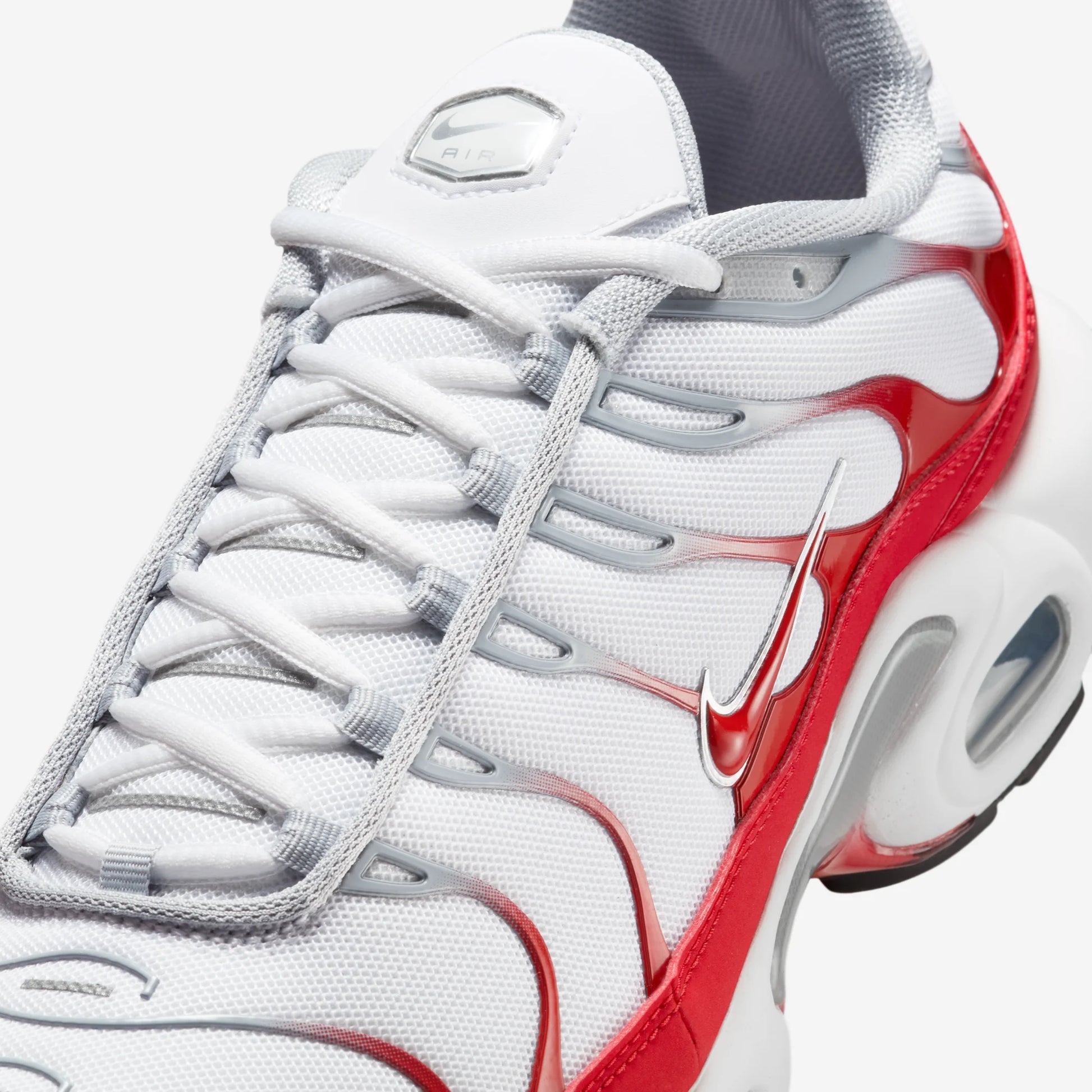 Nike Air Max Plus White University Red Wolf Grey