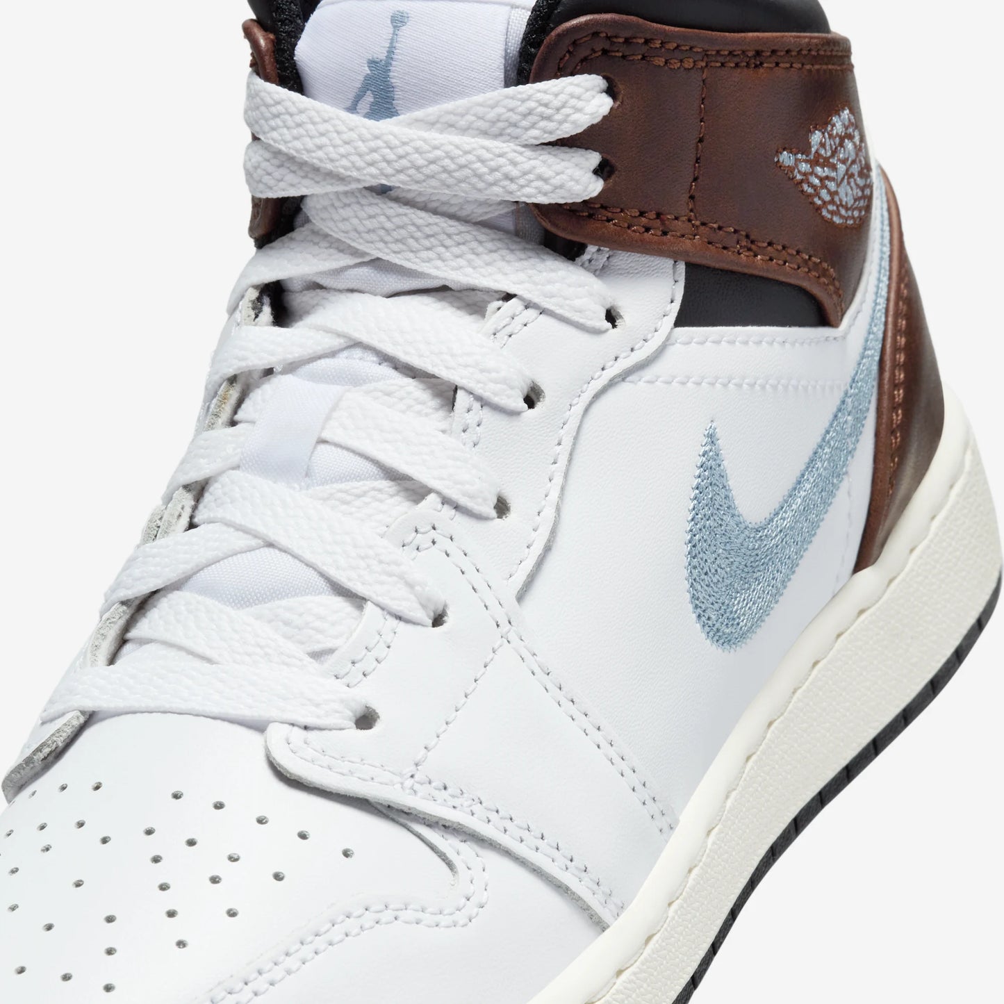 Jordan 1 Mid SE White Brown Blue Grey (GS)