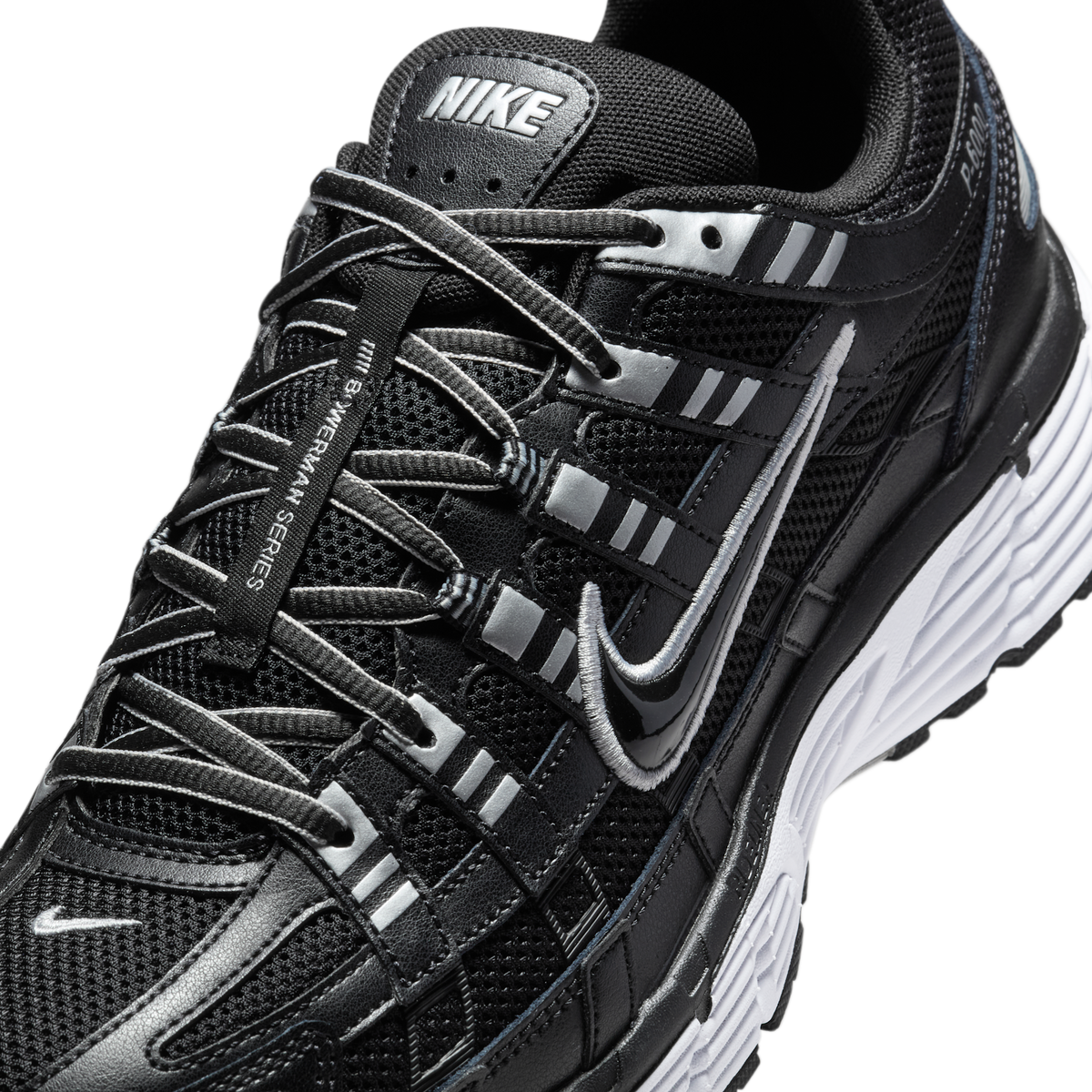 Nike P-6000 Black White Metallic Silver