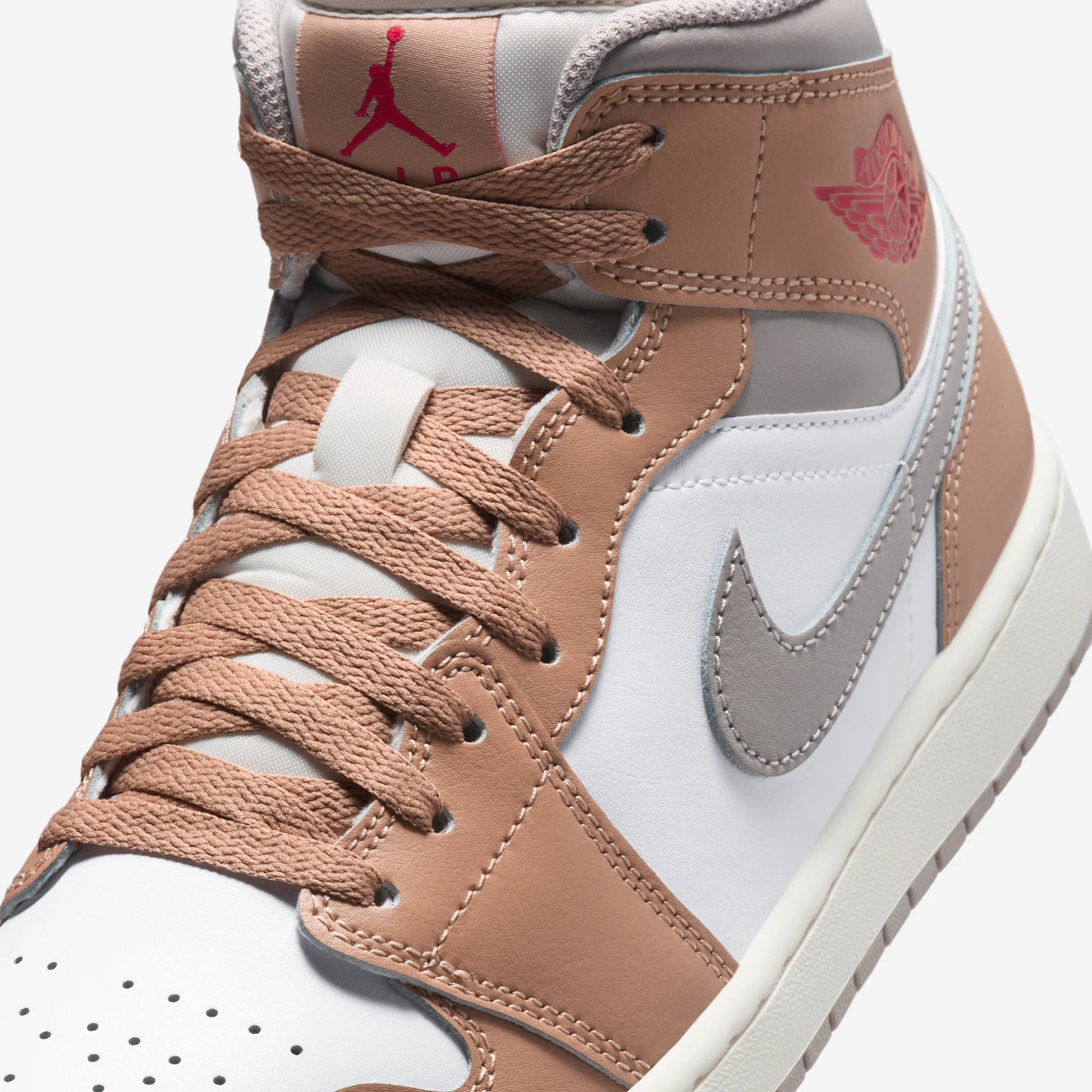 Jordan 1 Mid Rattan White College Grey