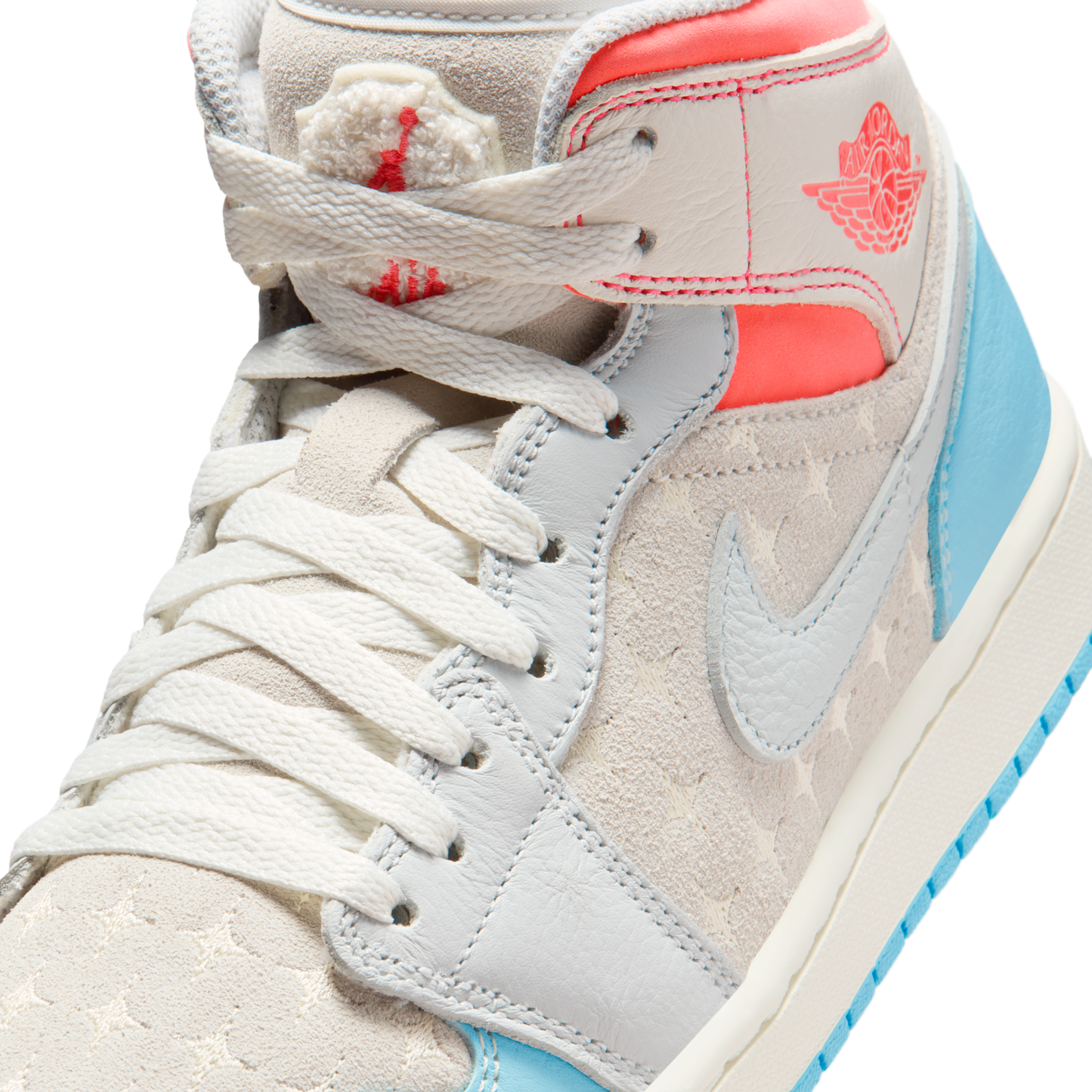 Jordan 1 Mid Sail Hot Lava Blue Chill (Women's)