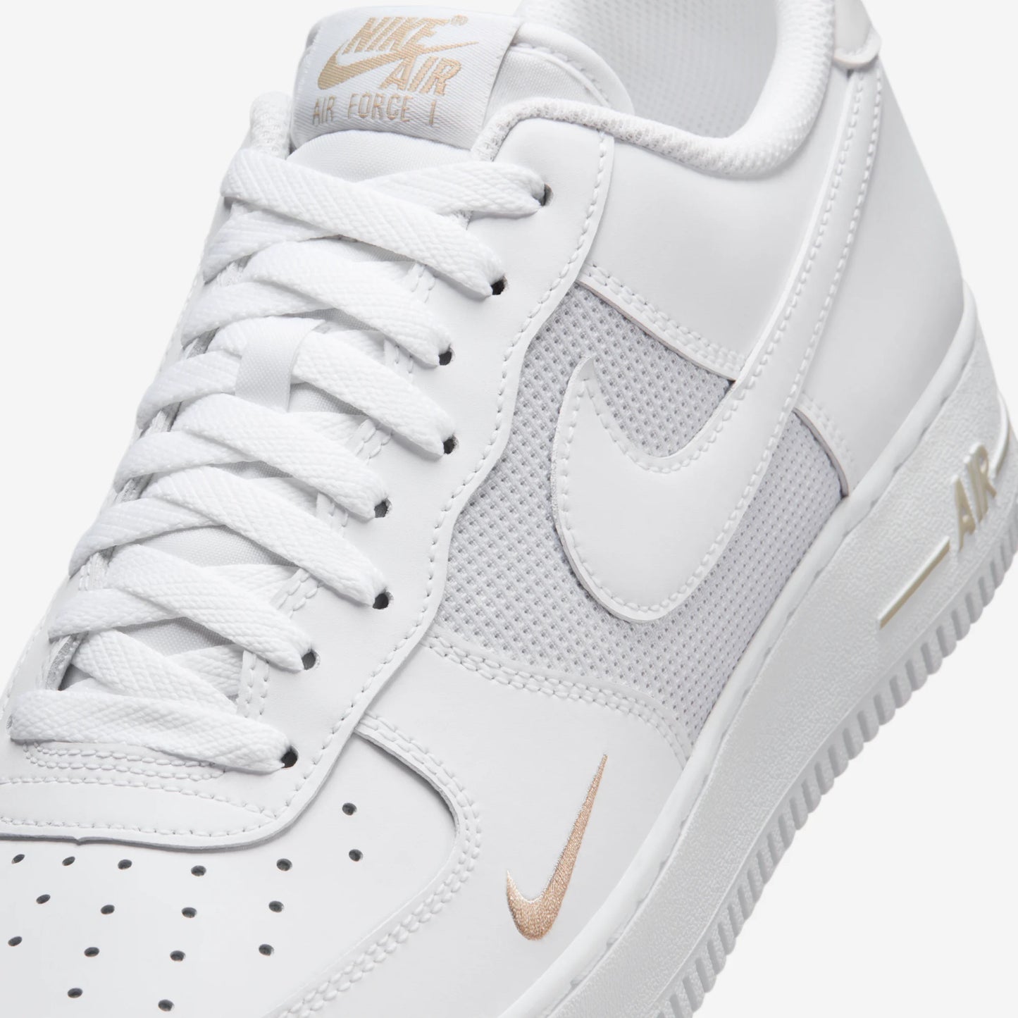 Nike Air Force 1 Low White Desert Khaki Mini Swoosh