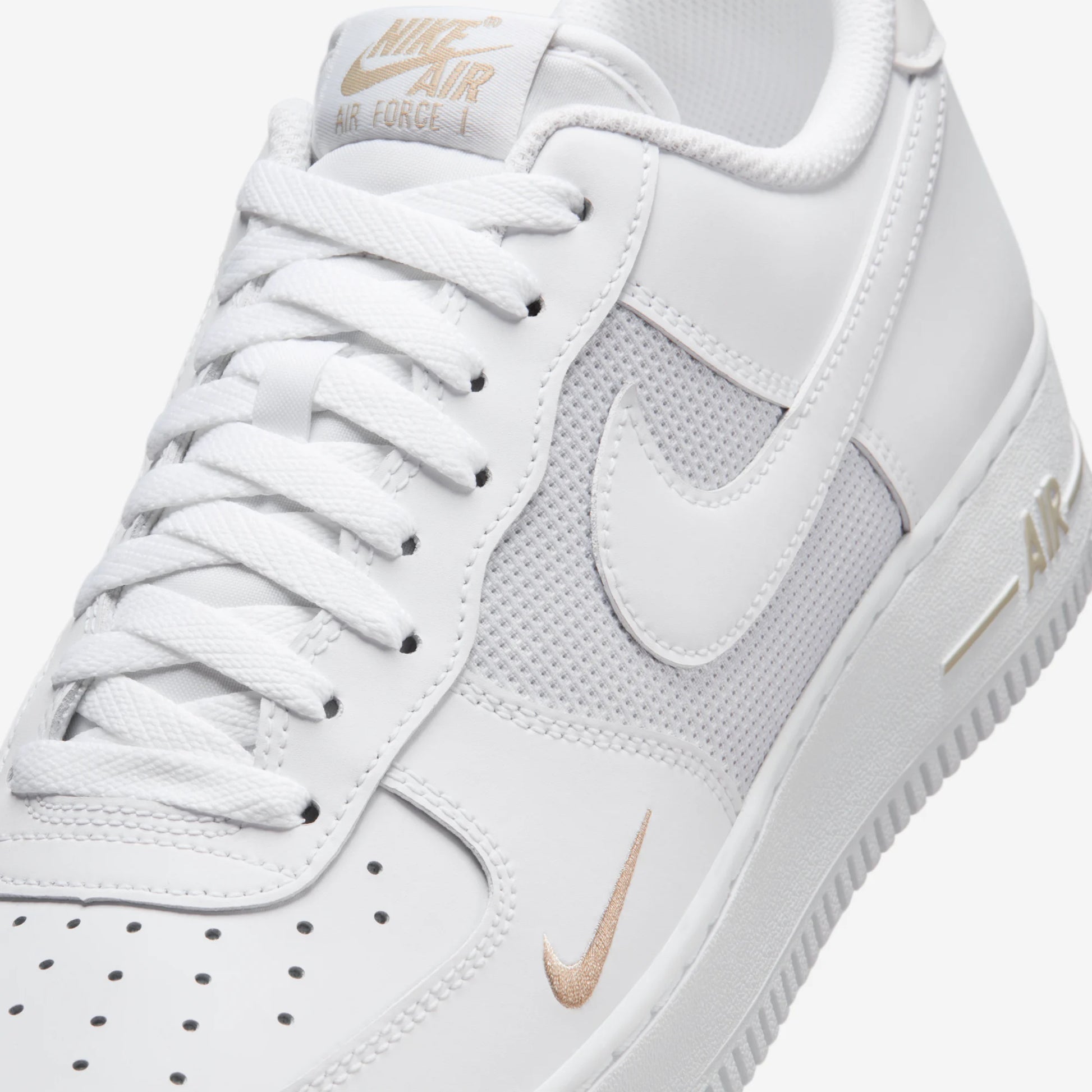 Nike Air Force 1 Low White Desert Khaki Mini Swoosh