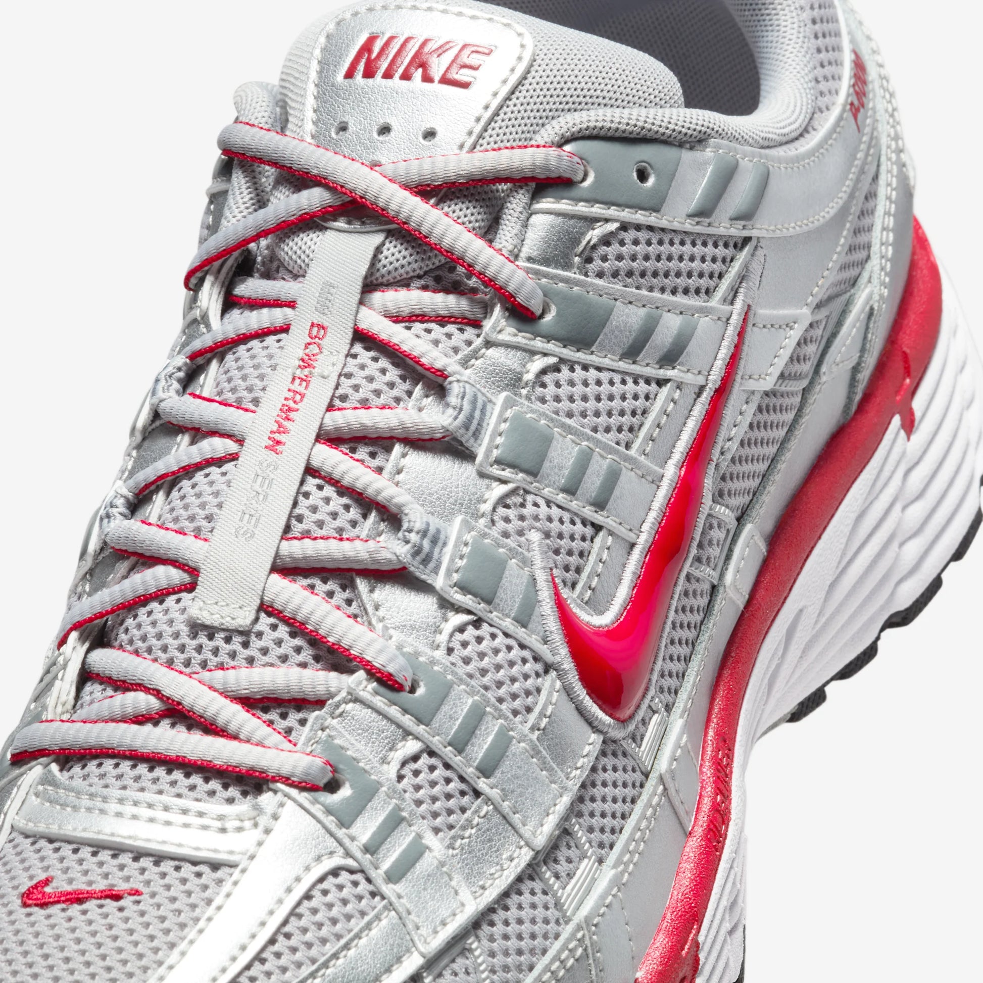 Nike P-6000 Metallic Silver Gym Red