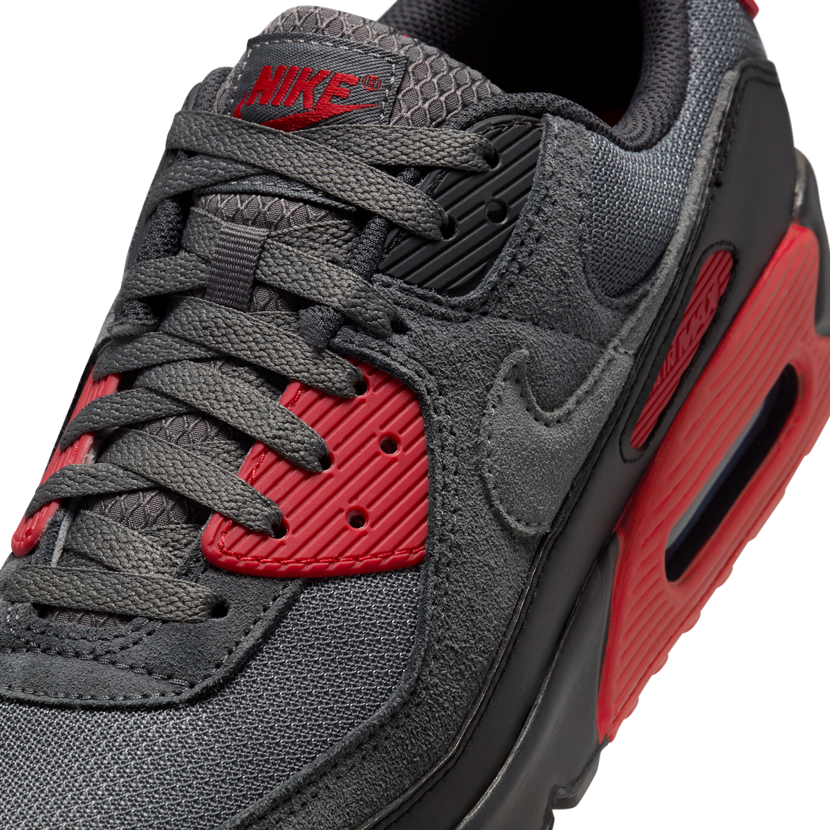 Nike Air Max 90 Smoke Grey Fire Red