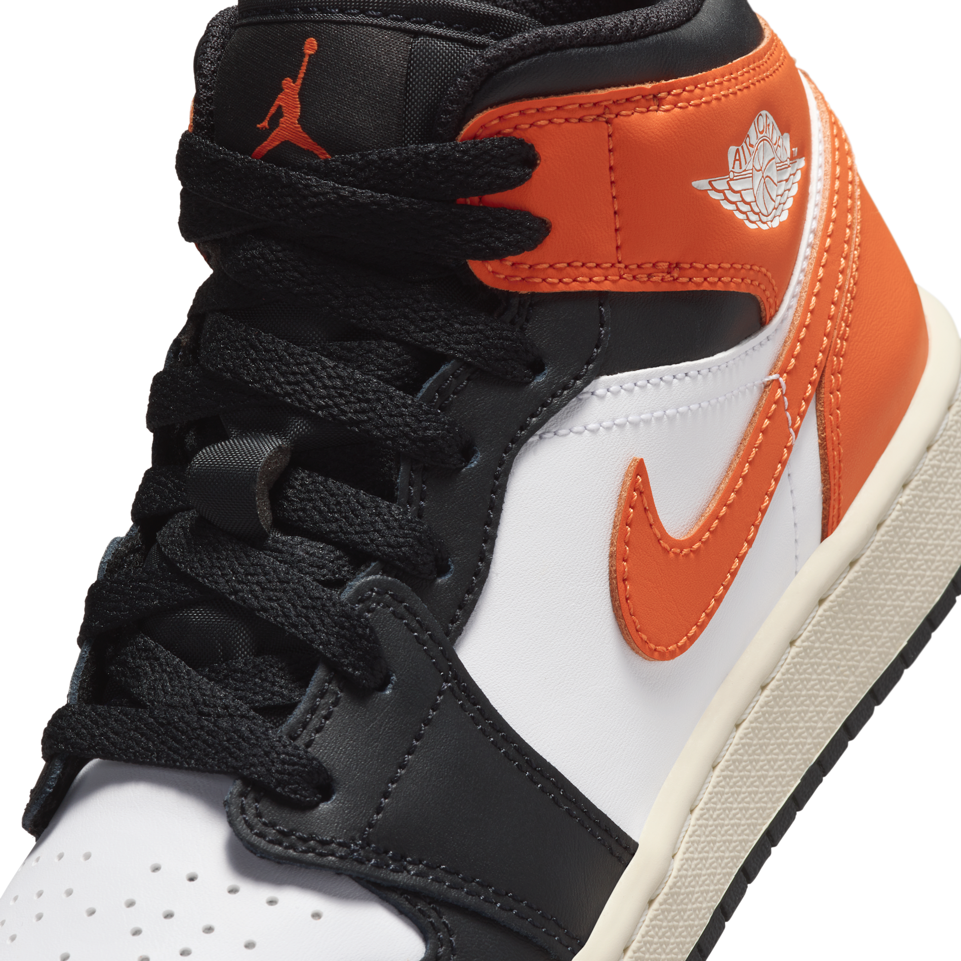 Jordan 1 Mid Black Toe Starfish