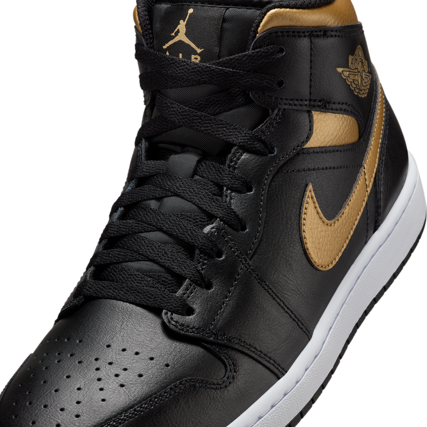 Jordan 1 Mid Black Metallic Gold