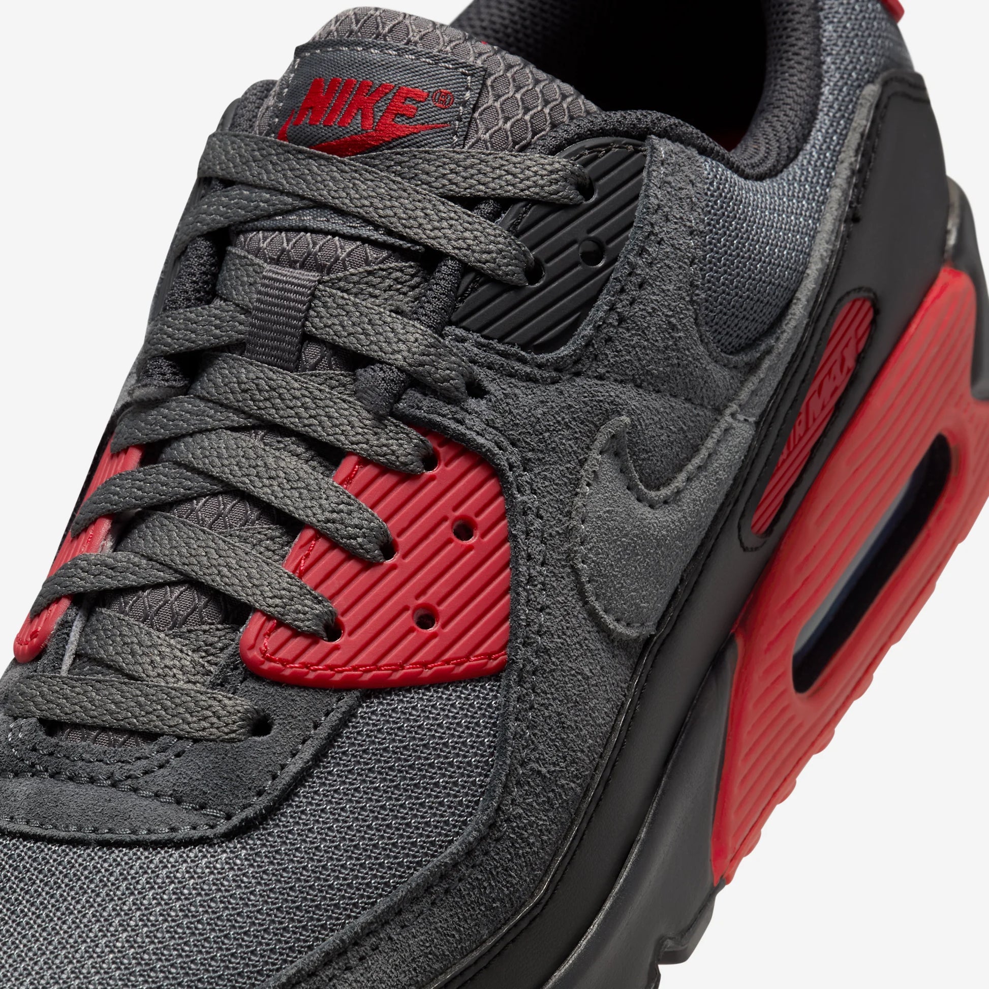 Nike Air Max 90 Smoke Grey Fire Red