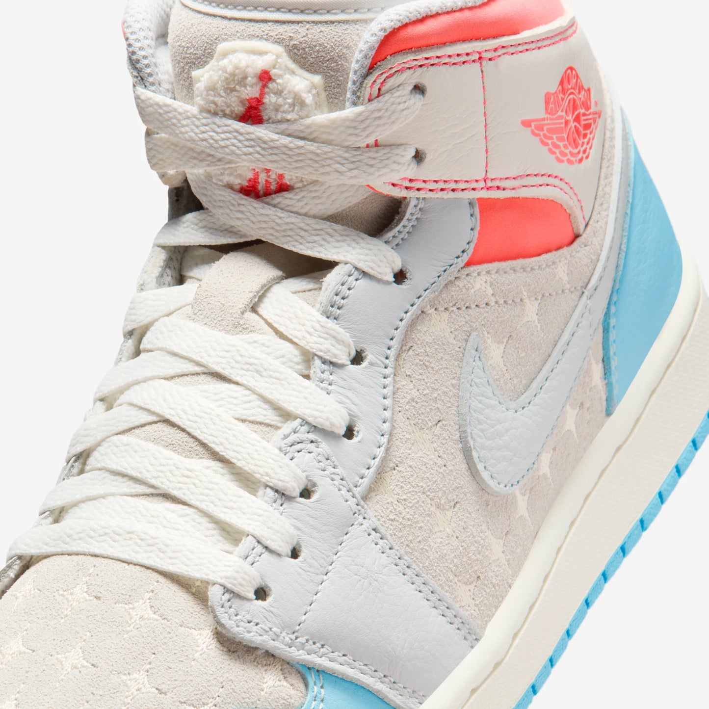Jordan 1 Mid Sail Hot Lava Blue Chill (Women's)