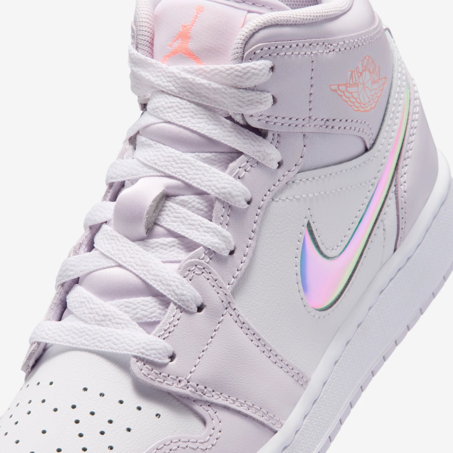 Jordan 1 Mid SE Barely Grape Iridescent Swoosh (GS)