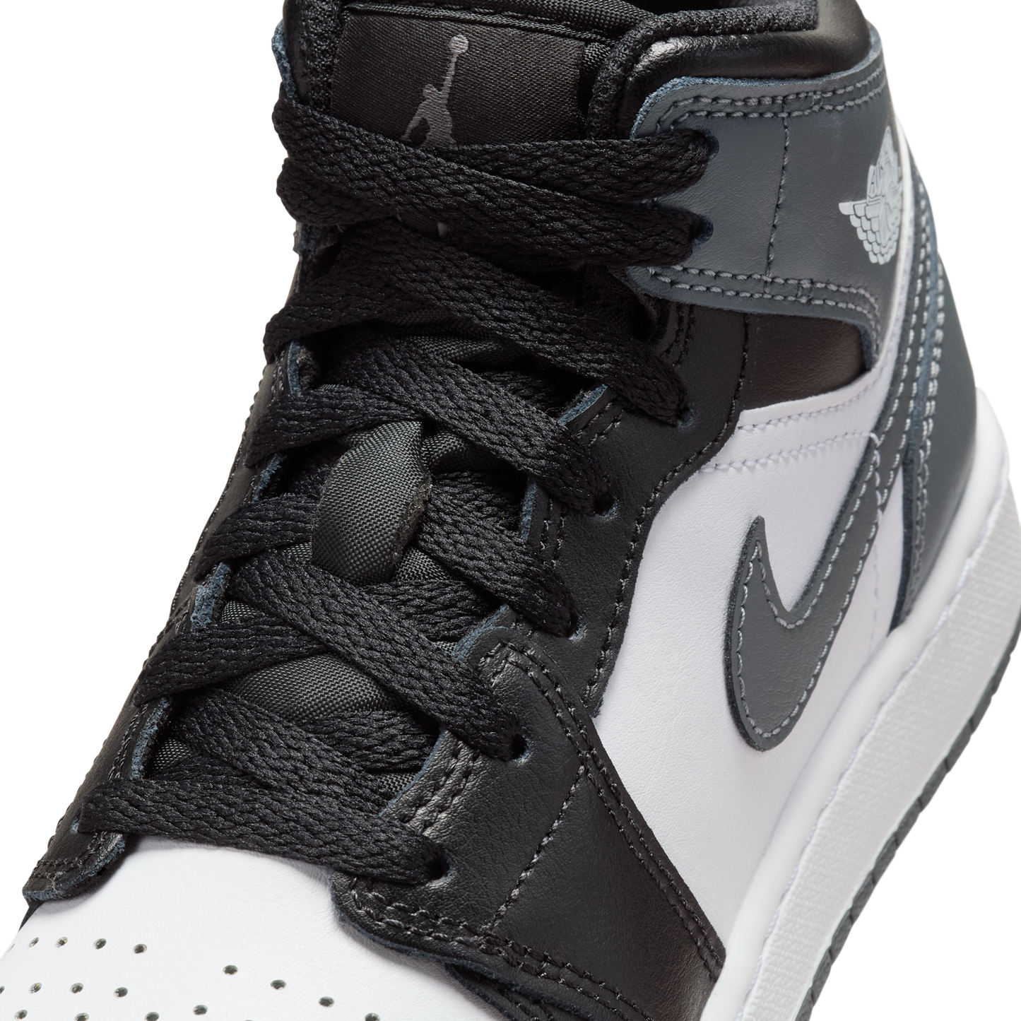 Jordan 1 Mid Black White Iron Grey