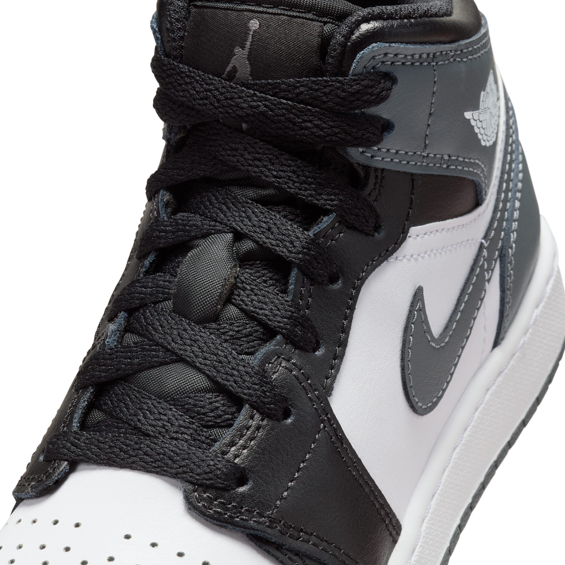 Jordan 1 Mid Black White Iron Grey