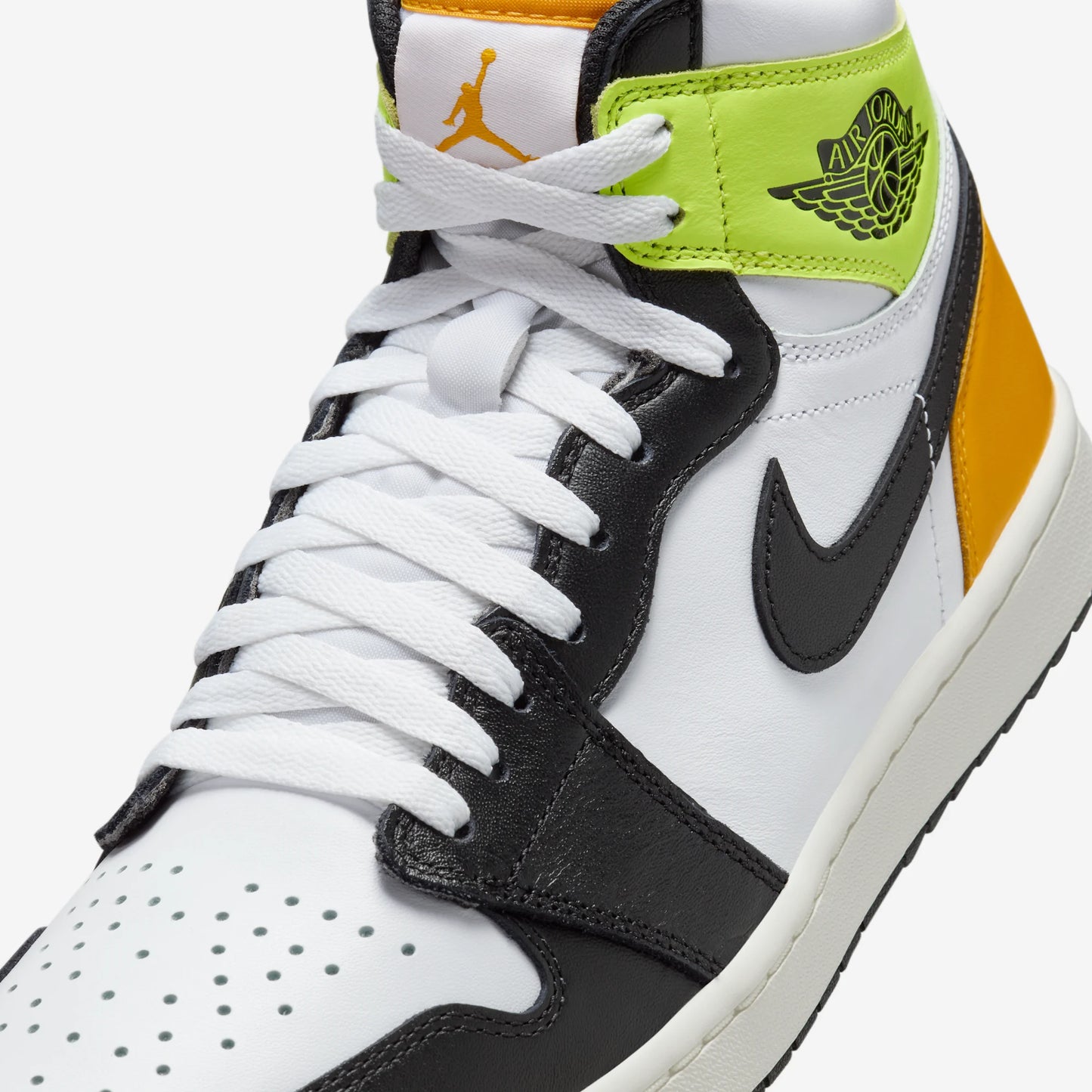 Jordan 1 Retro High Golf White University Gold Volt Black