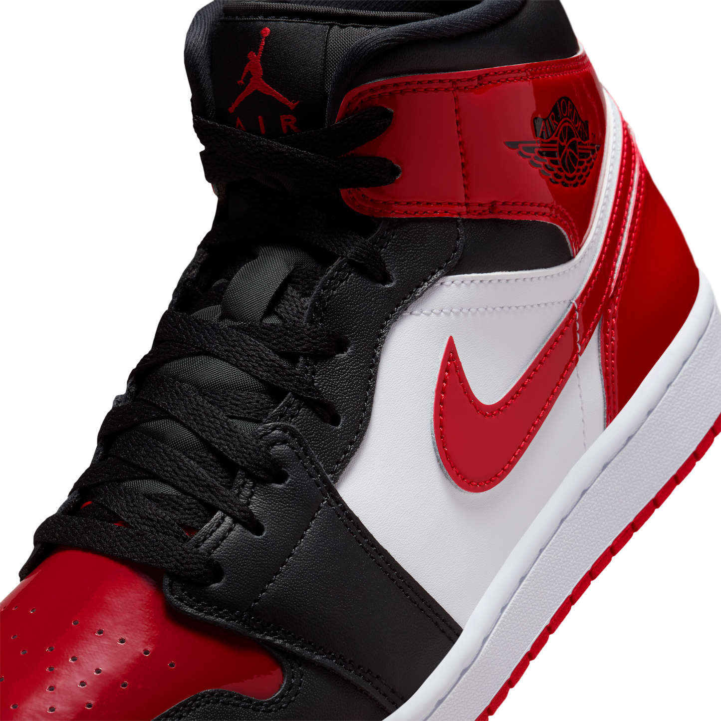 Jordan 1 Mid SE Patent Bred Toe