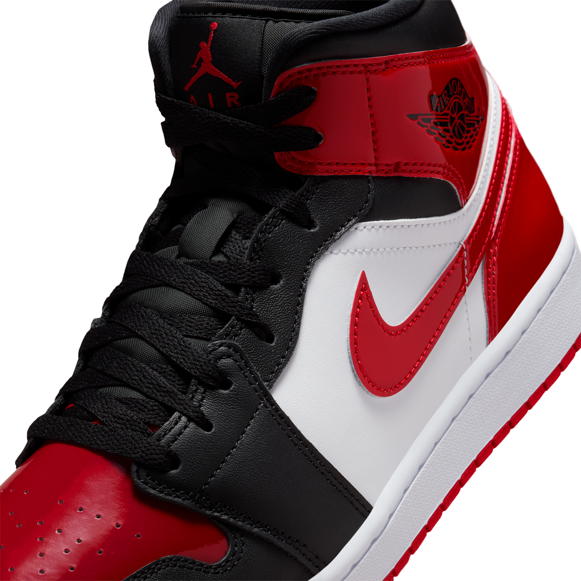 Jordan 1 Mid SE Patent Bred Toe