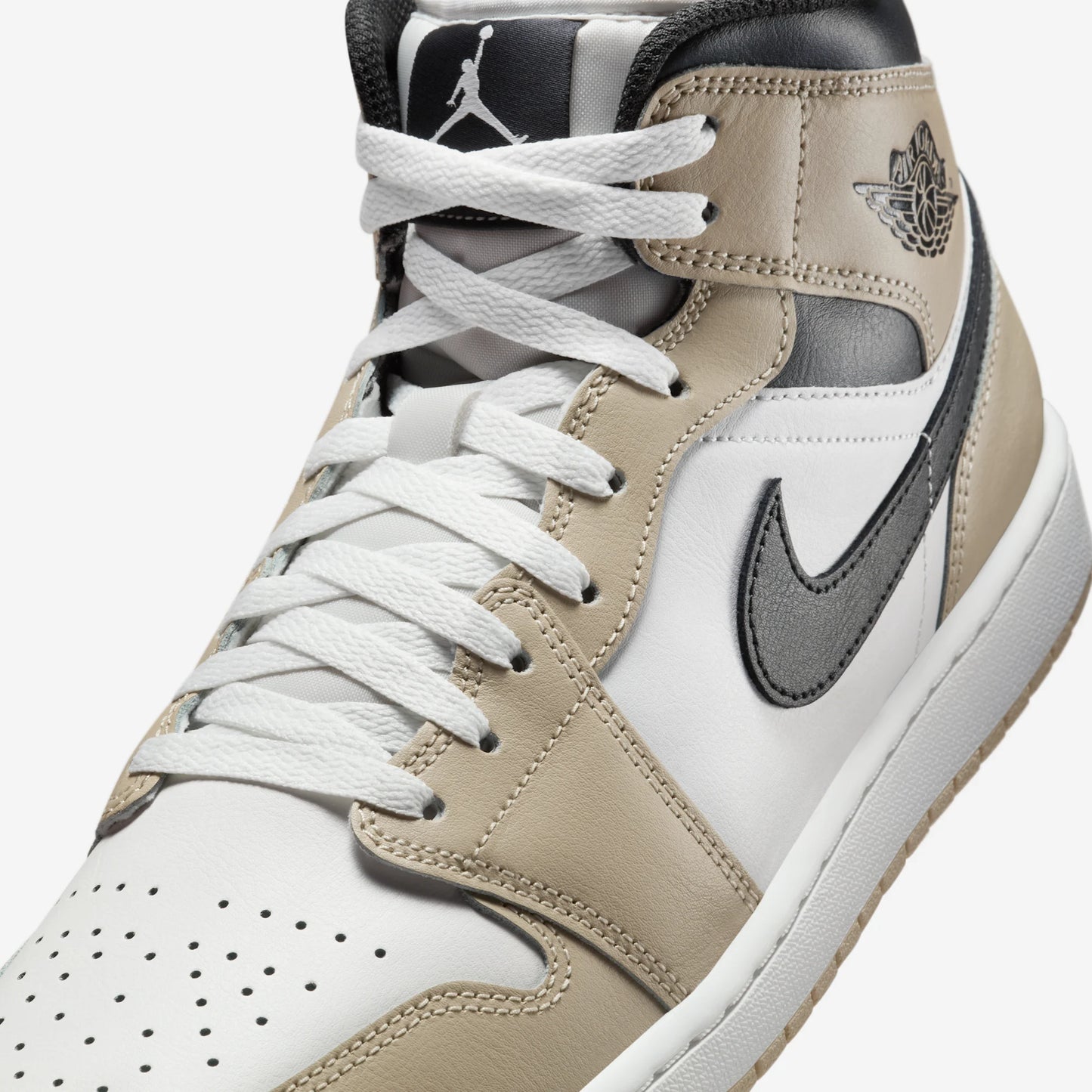 Jordan 1 Mid Summit White Off Noir Rattan