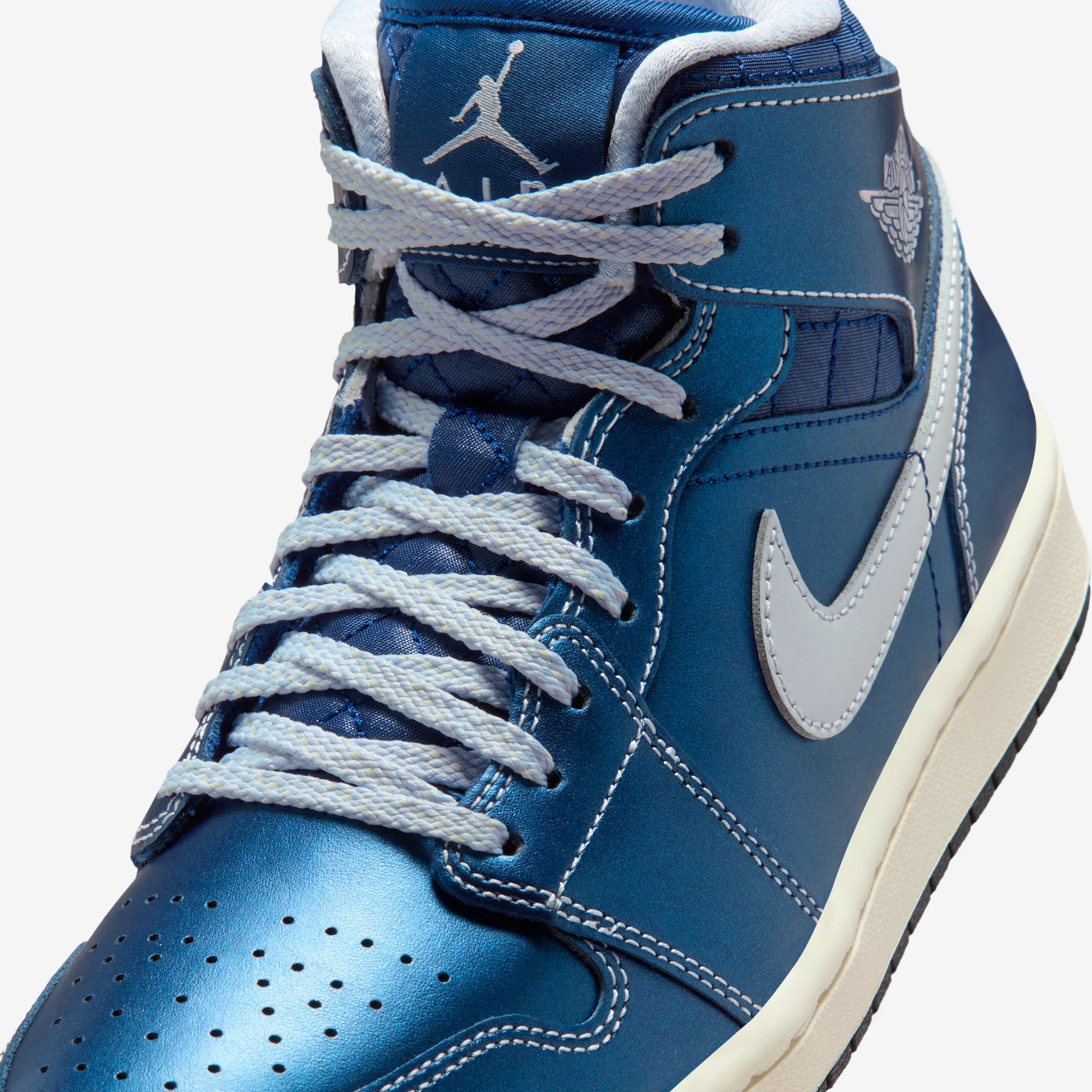 Jordan 1 Mid SE Metallic Blue Quilted (Women's)
