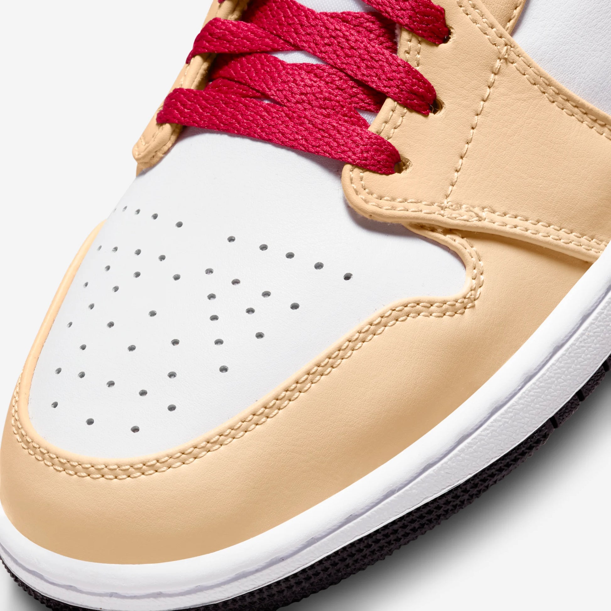 Jordan 1 Mid Light Curry Cardinal
