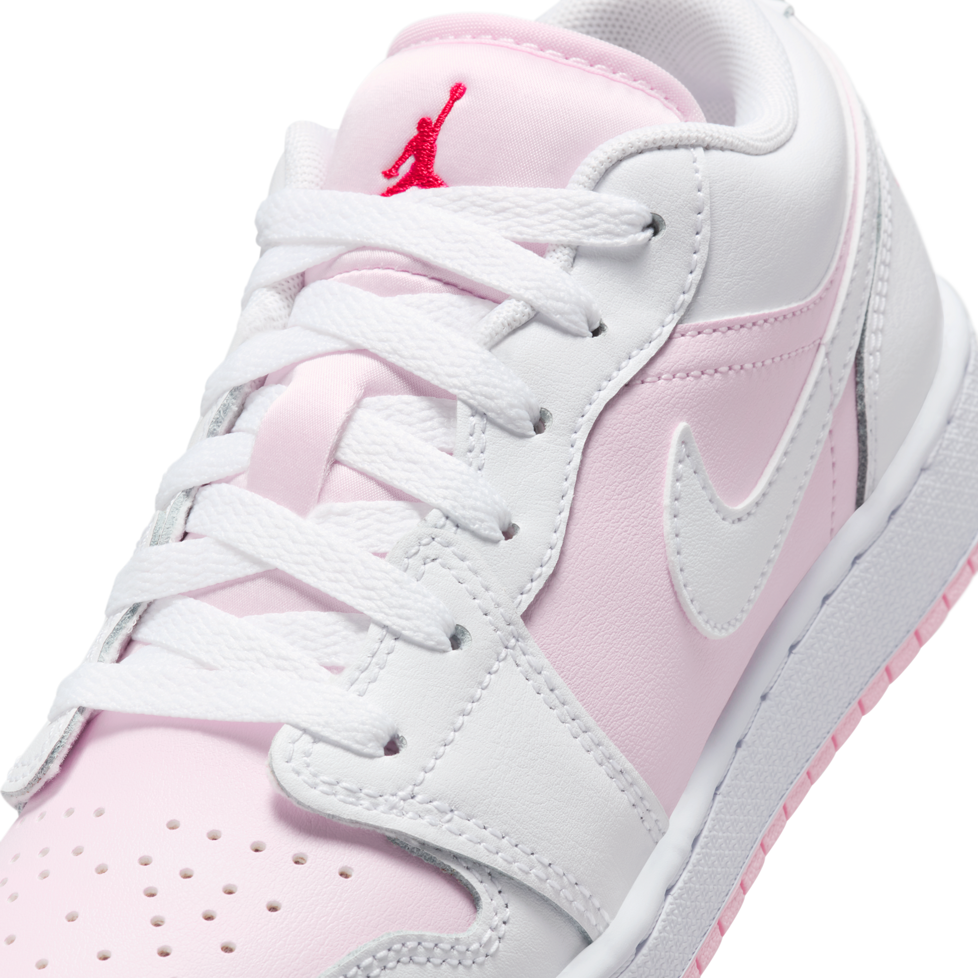 Jordan 1 Low Pink Foam Fire Red White (GS)