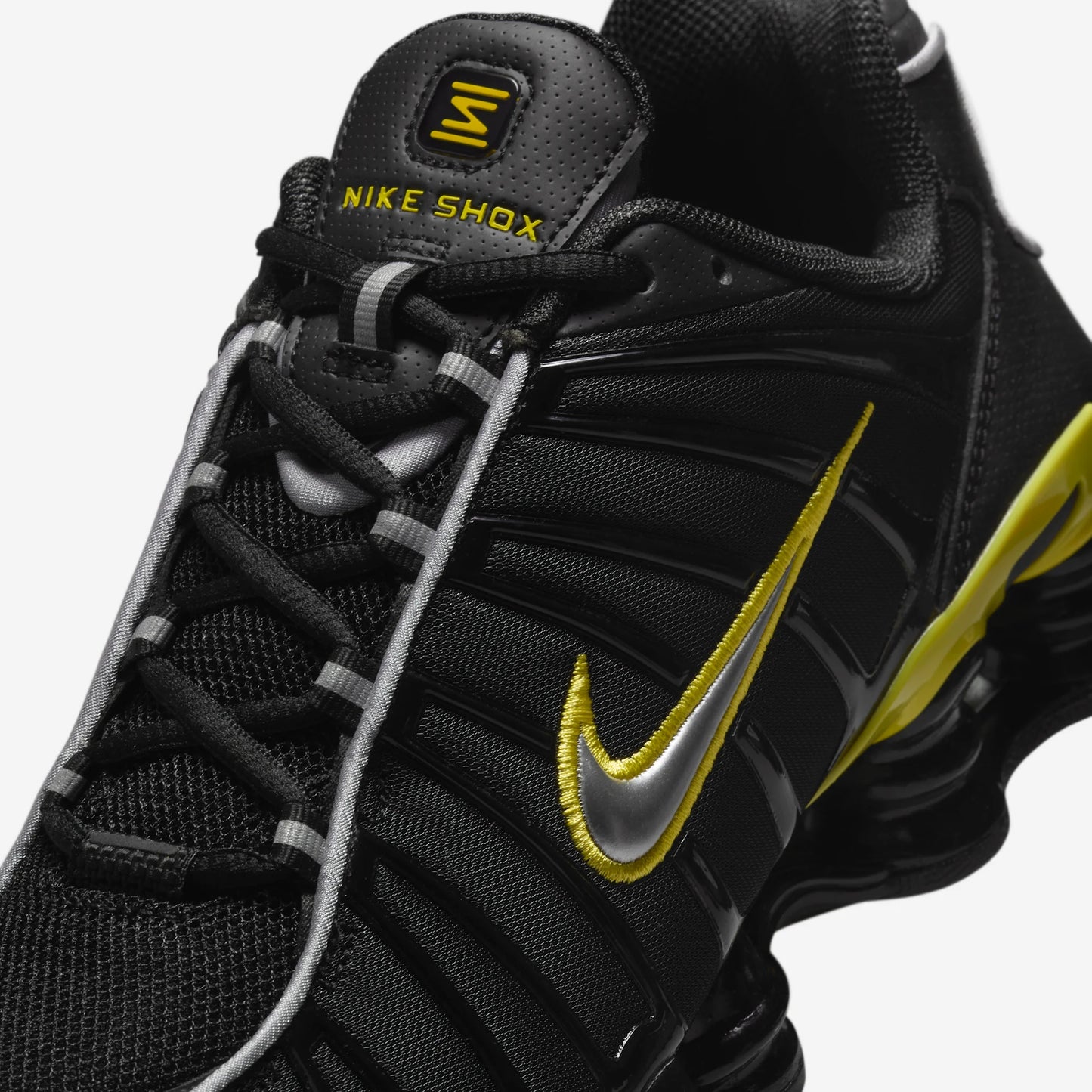 Nike Shox TL Black Dynamic Yellow Metallic Silver