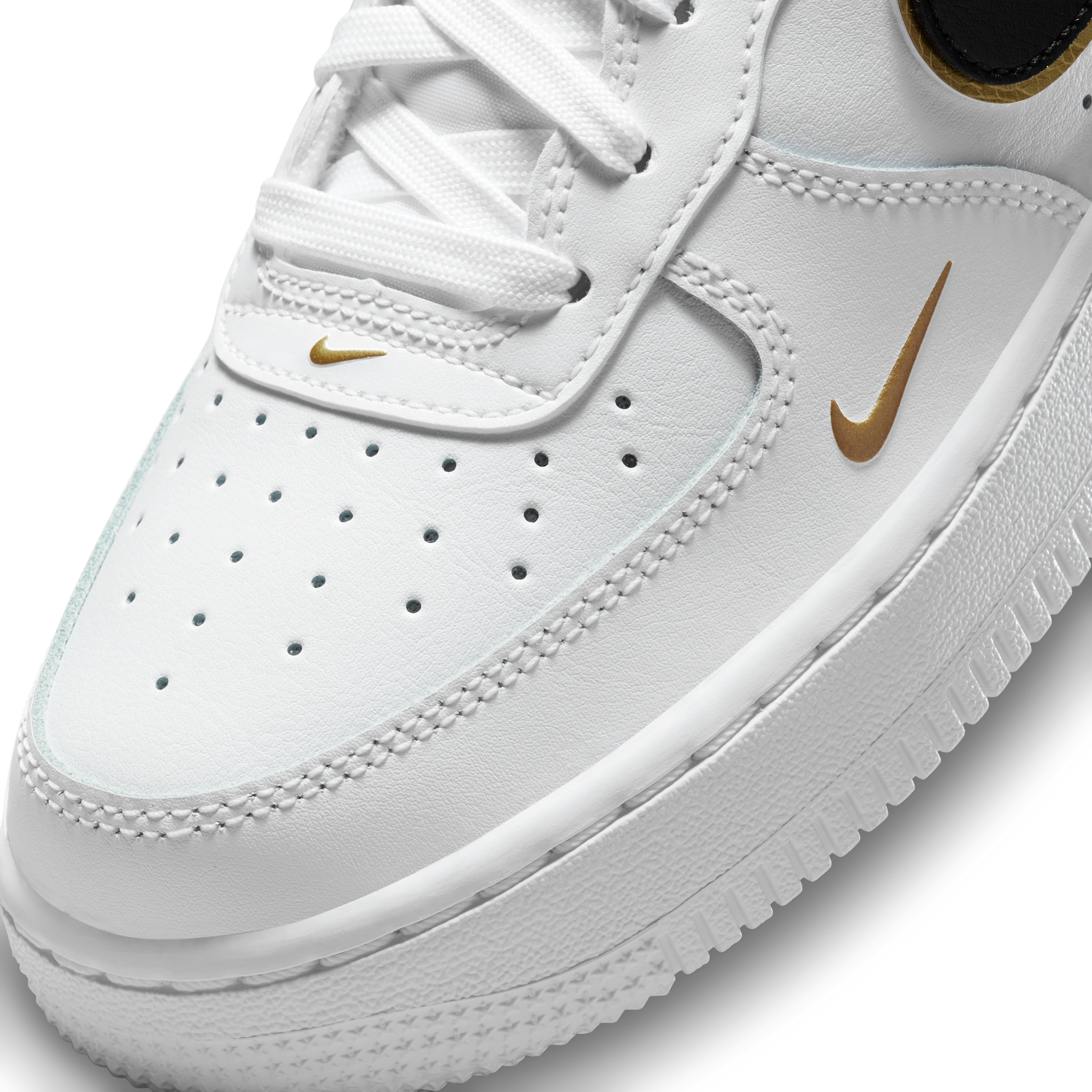 Nike Air Force 1 Low '07 LV8 Double Swoosh White Metallic Gold (GS)