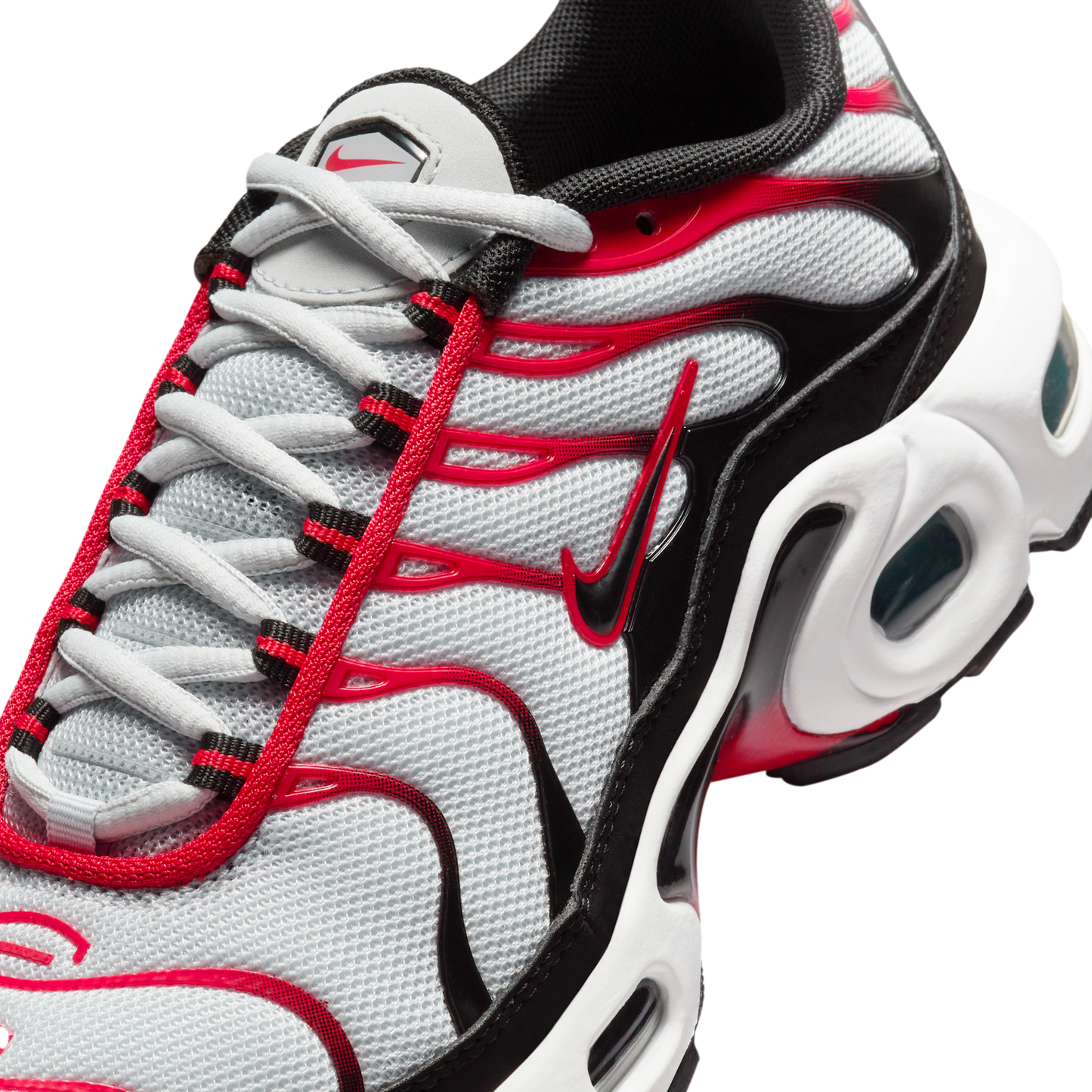 Nike Air Max Plus Pure Platinum Black White University Red (GS)