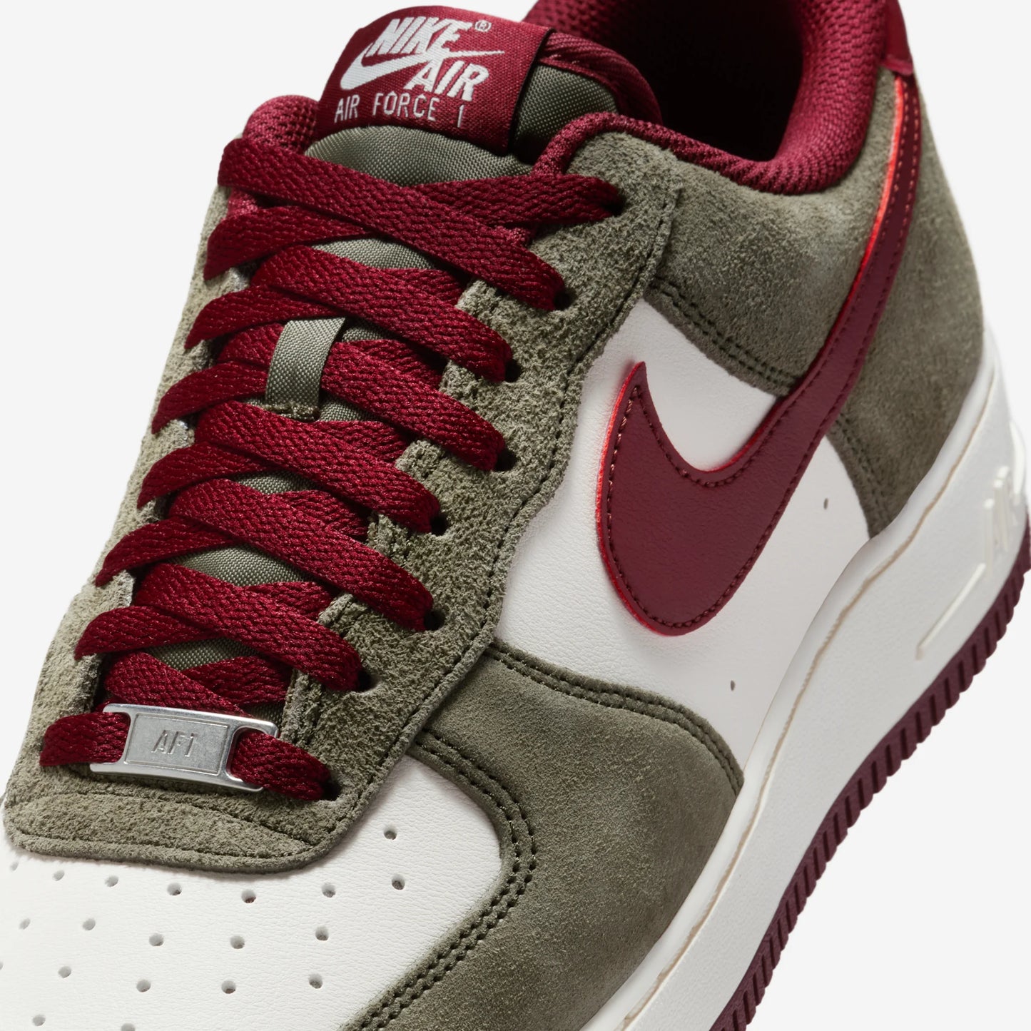 Nike Air Force 1 Low '07 LV8 Cargo Khaki Pale Ivory Dark Team Red