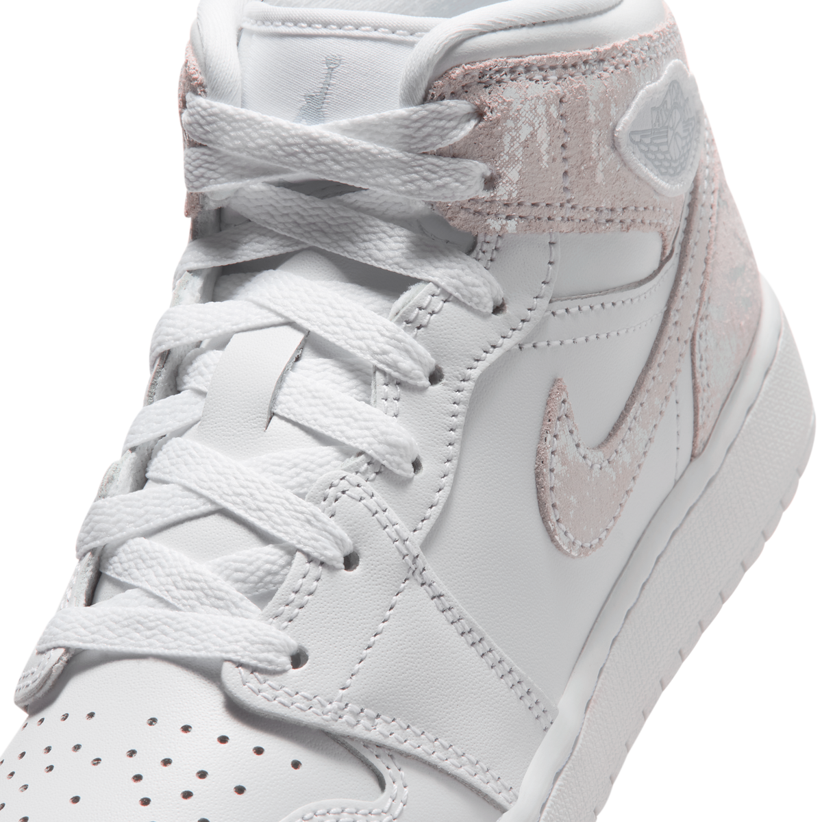 Jordan 1 Mid SE Distressed White Field Silver (GS)