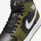 Jordan 1 Mid Black White Olive