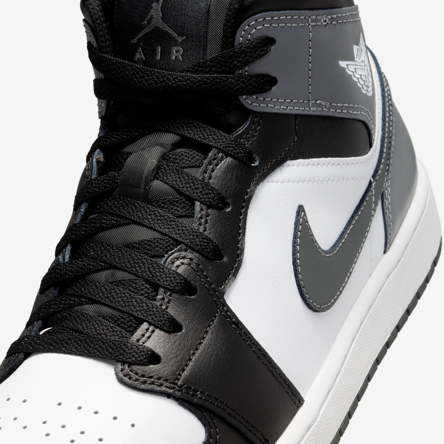 Jordan 1 Mid Black White Iron Grey
