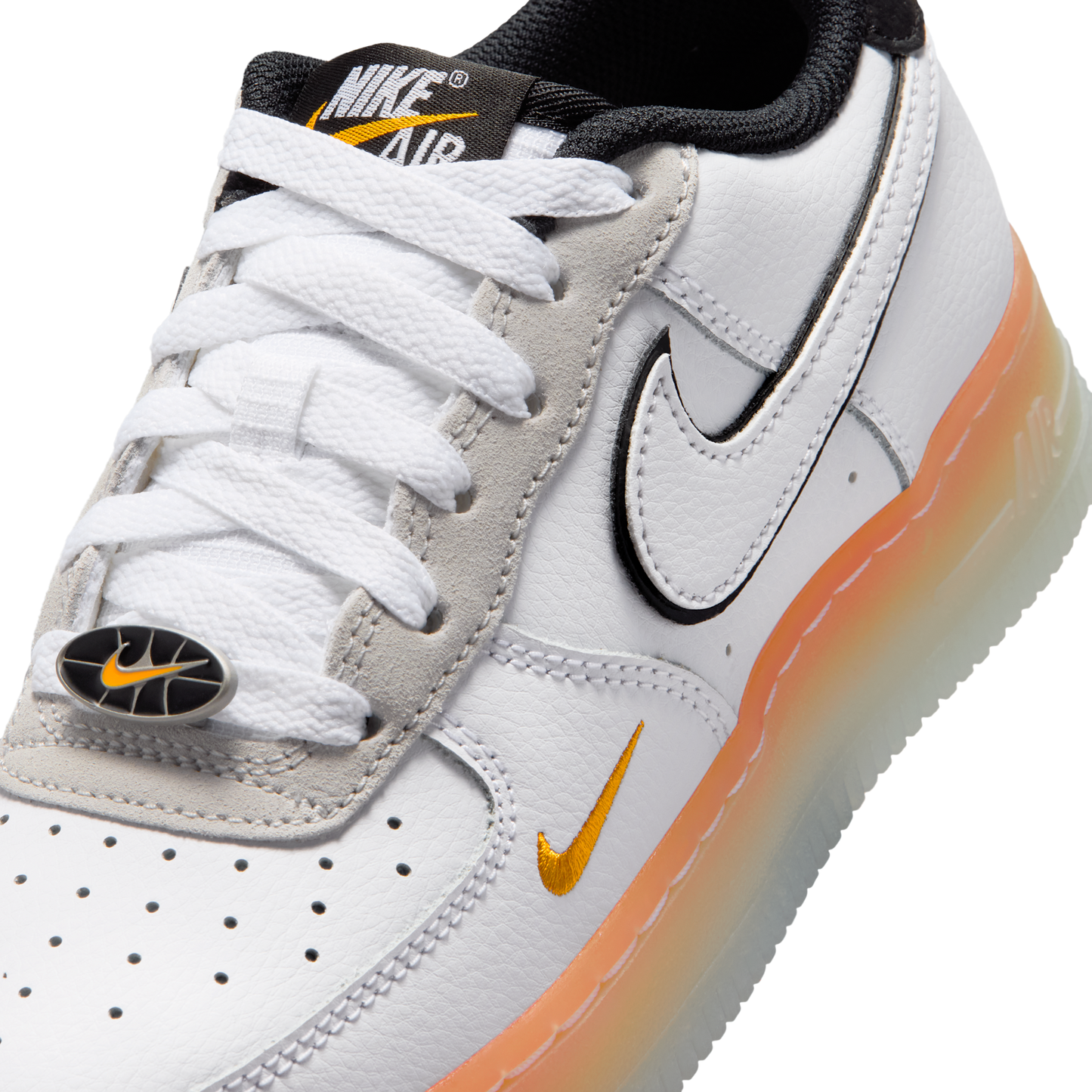 Nike Air Force 1 Low White Black Orange Peel (GS)