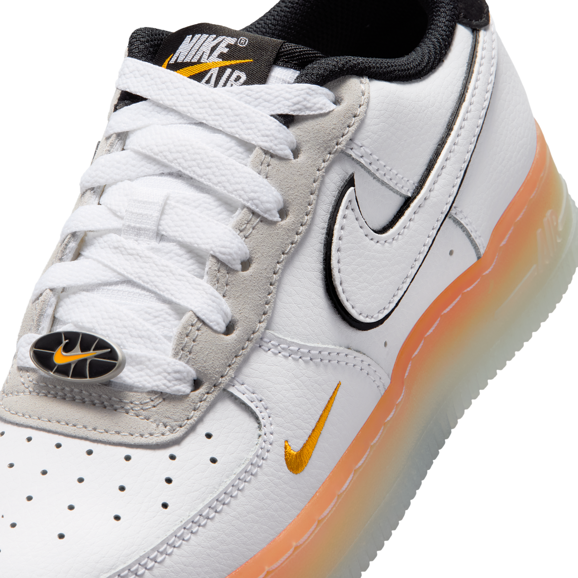 Nike Air Force 1 Low White Black Orange Peel (GS)