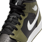Jordan 1 Mid Black White Olive