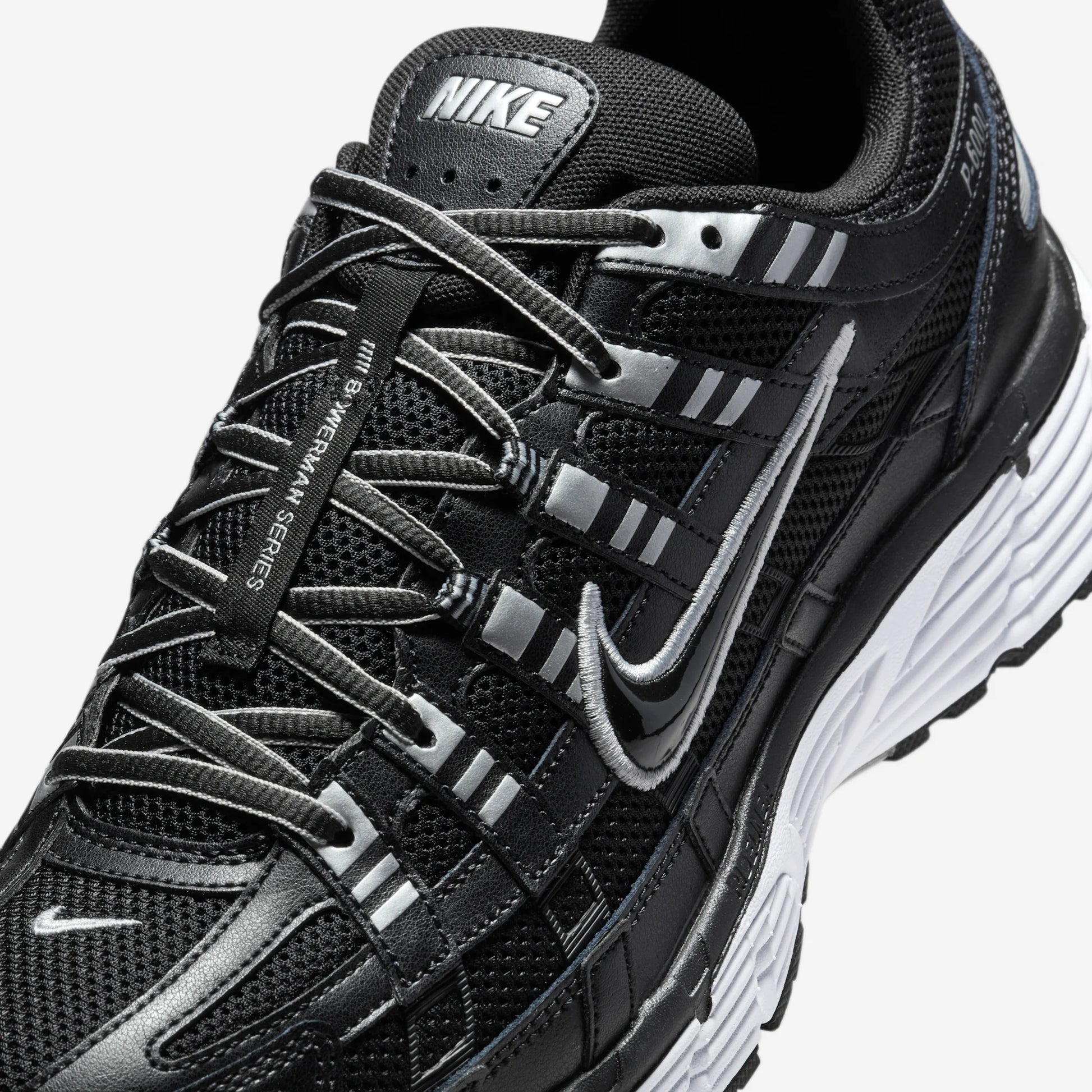 Nike P-6000 Black White Metallic Silver