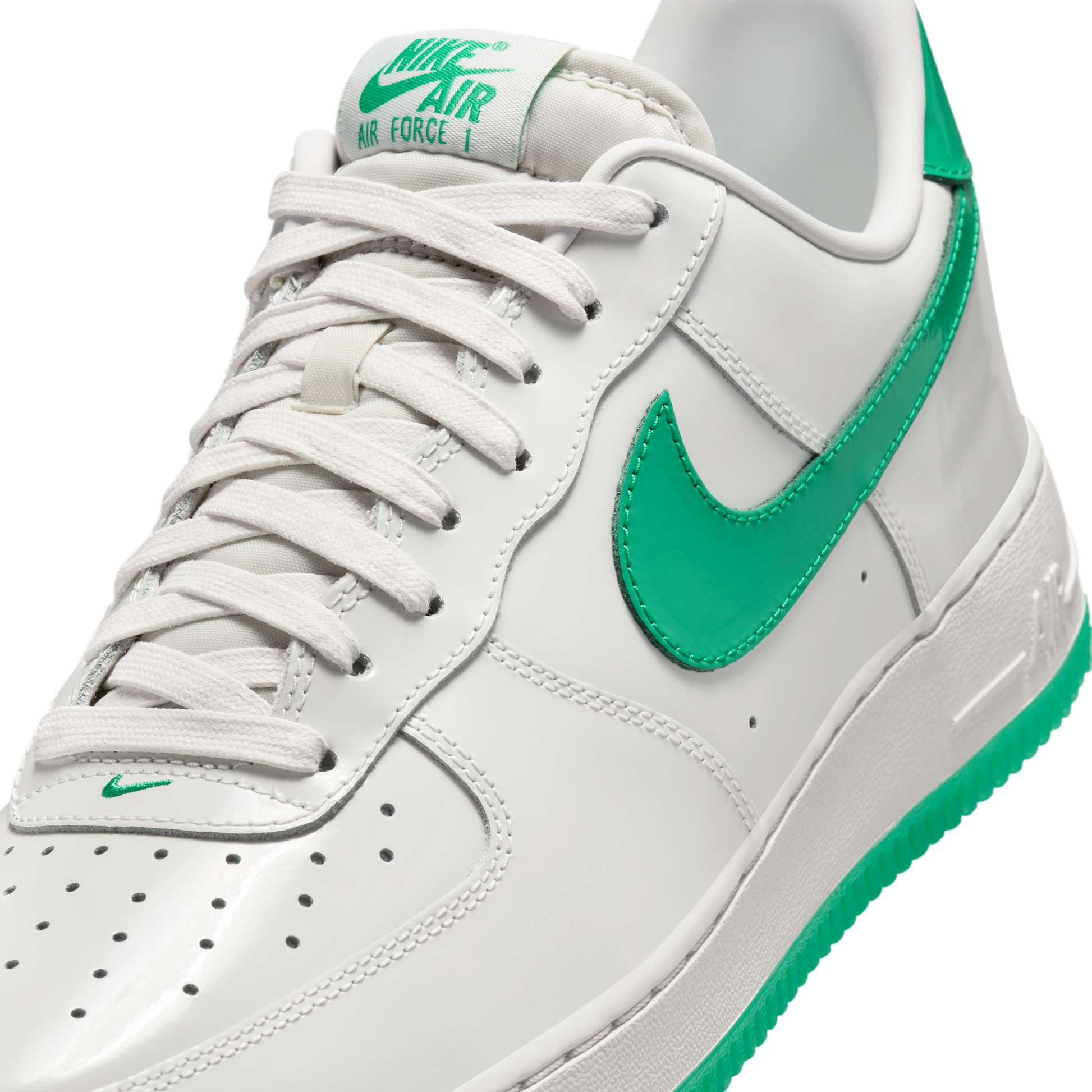 Nike Air Force 1 Low '07 Patent Platinum Tint Stadium Green