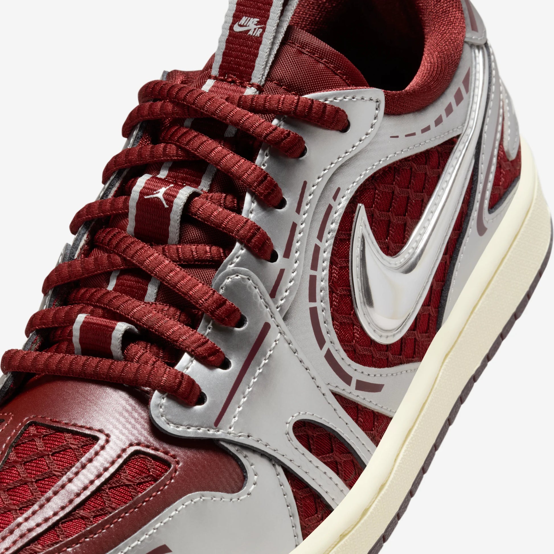 Jordan 1 Low Method of Make V3 Dark Team Red Metallic Silver (Women's)