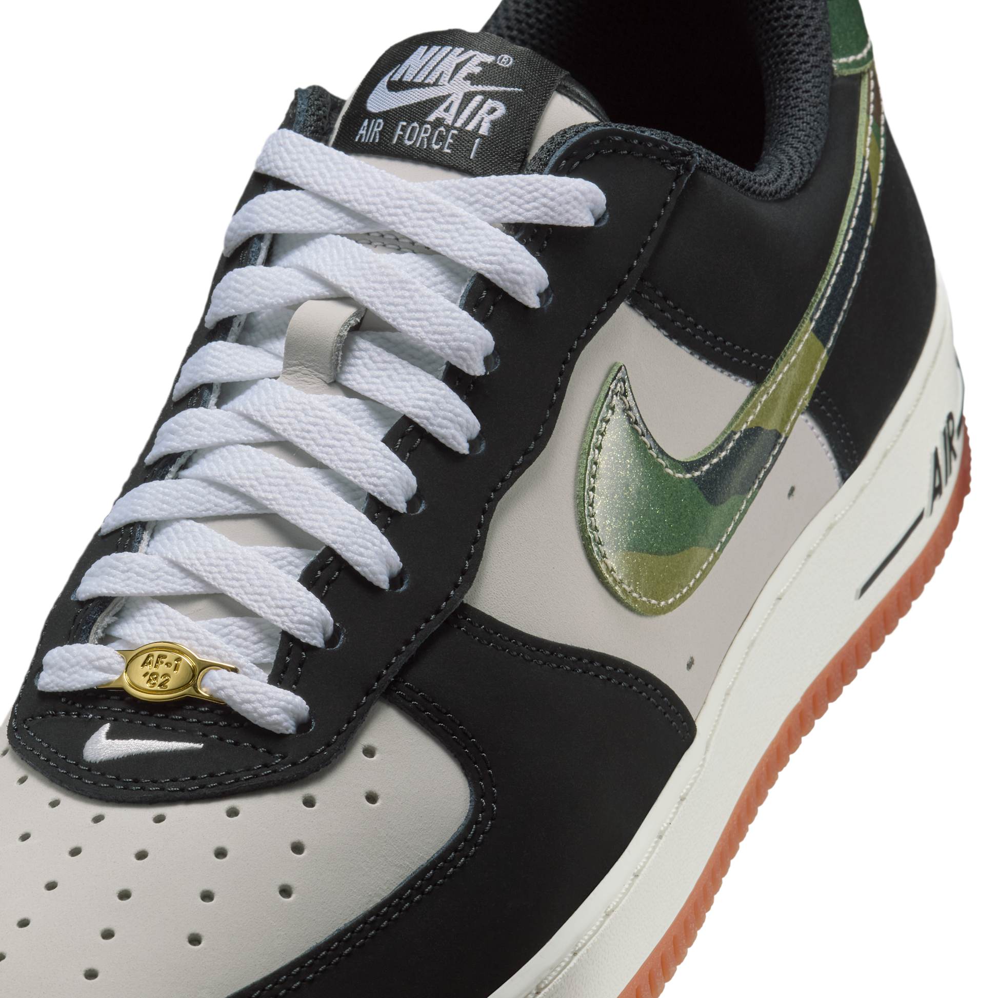 Nike Air Force 1 Low '07 LV8 Black Patent Camo Swoosh