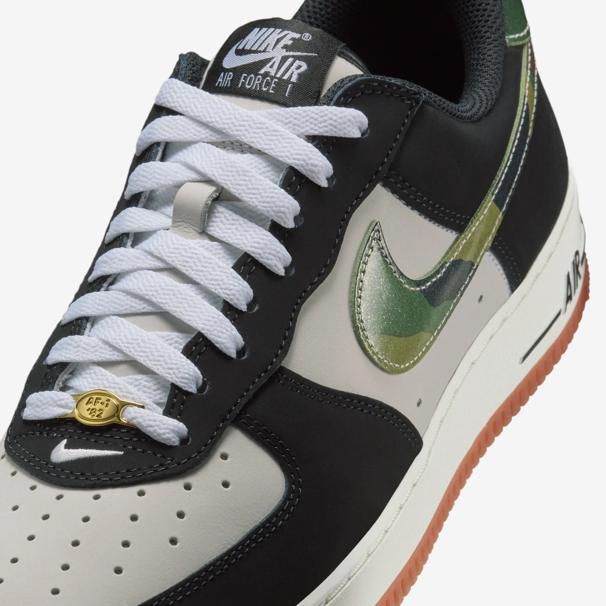 Nike Air Force 1 Low '07 LV8 Black Patent Camo Swoosh
