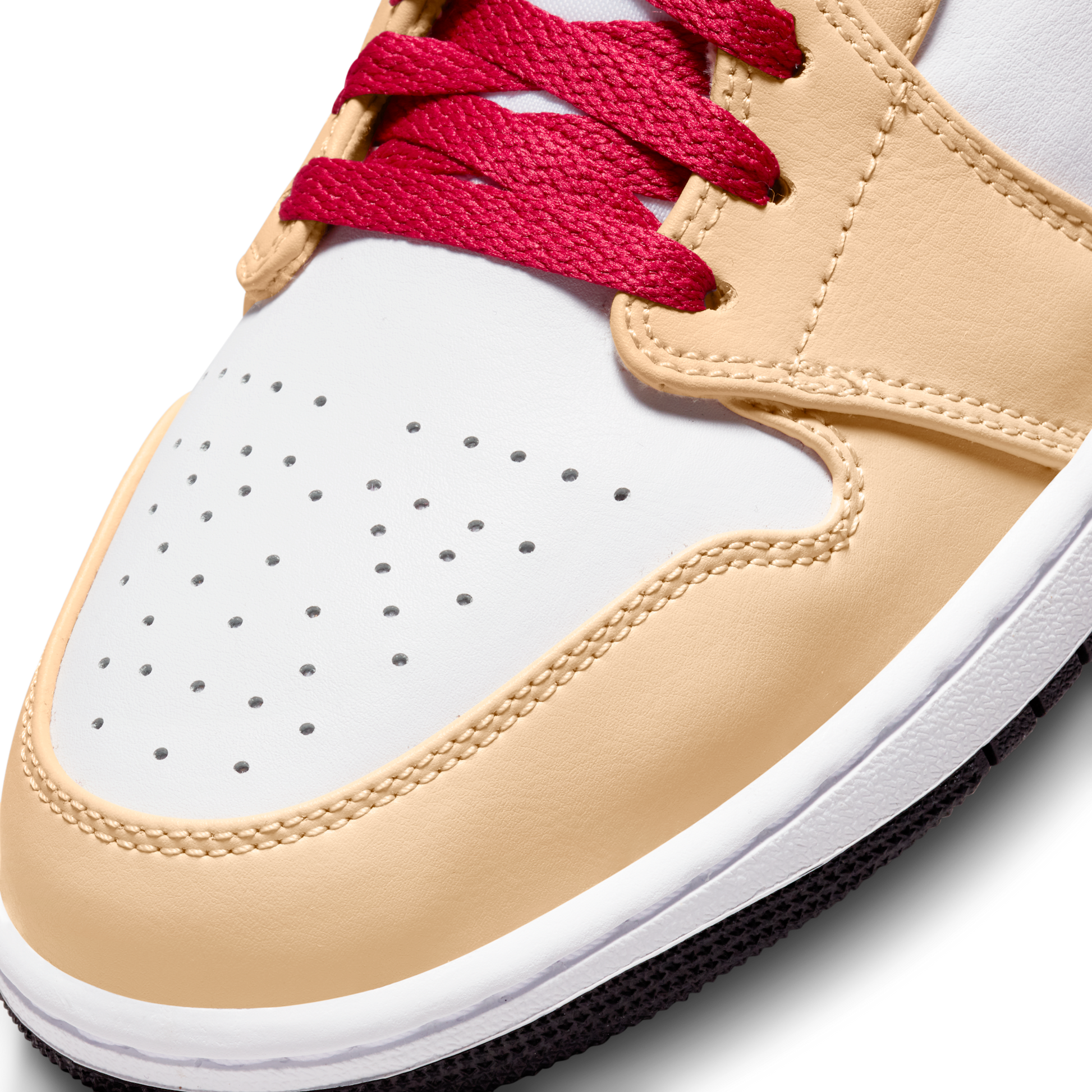 Jordan 1 Mid Light Curry Cardinal