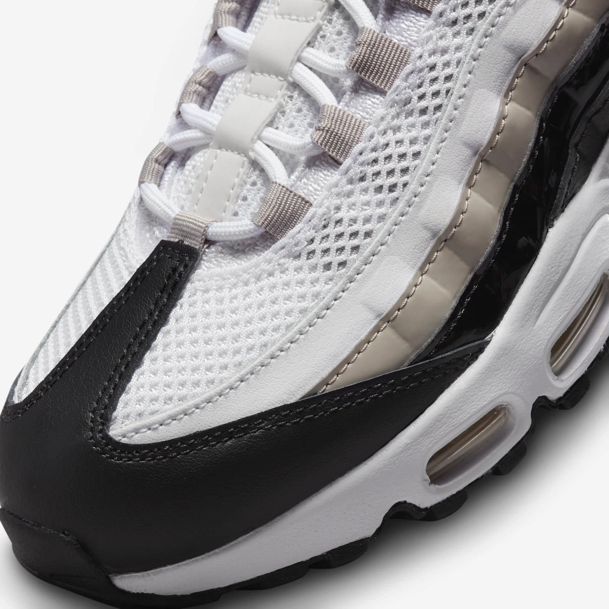 Nike Air Max 95 White Light Iron Ore Black Patent (Women's)
